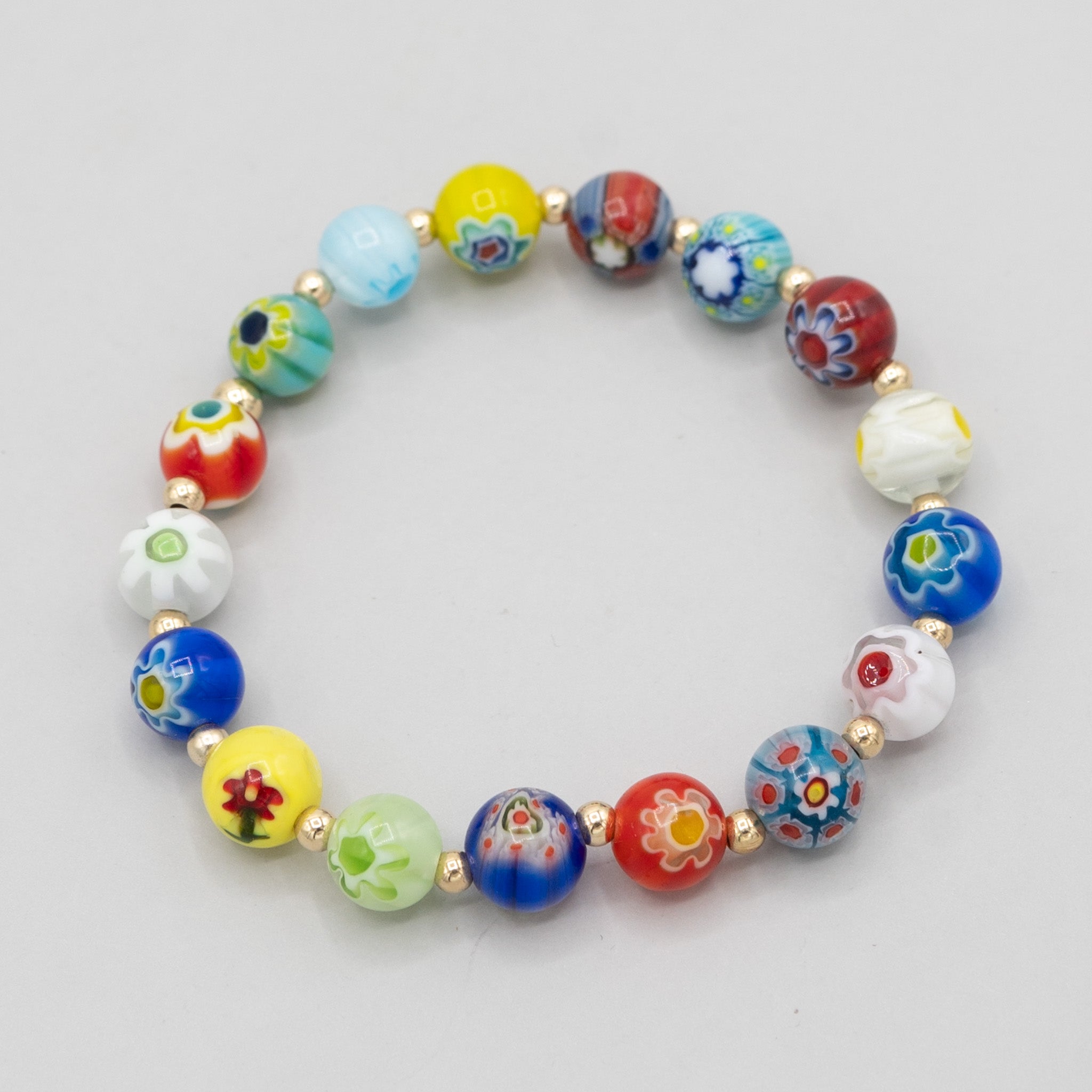 Large Millefiori Beaded Lux Bracelet - Jewel Ya