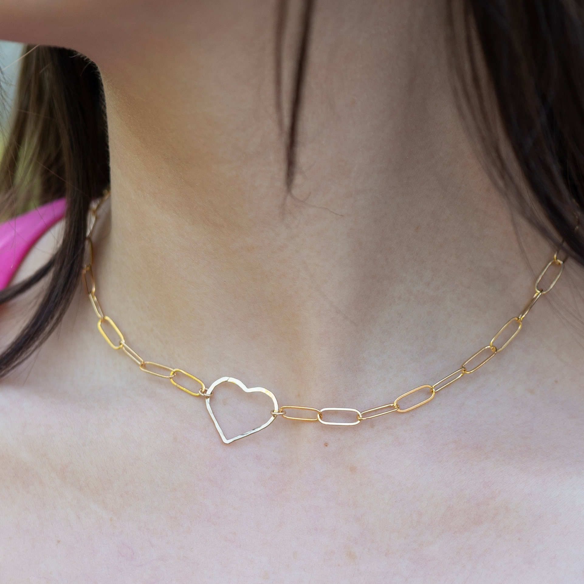 Large Paperclip Heart Necklace