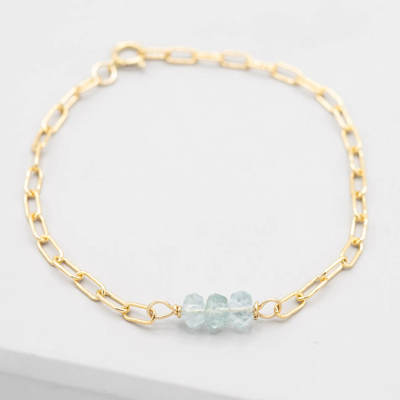 Birthstone Paper Clip Chain Bracelet