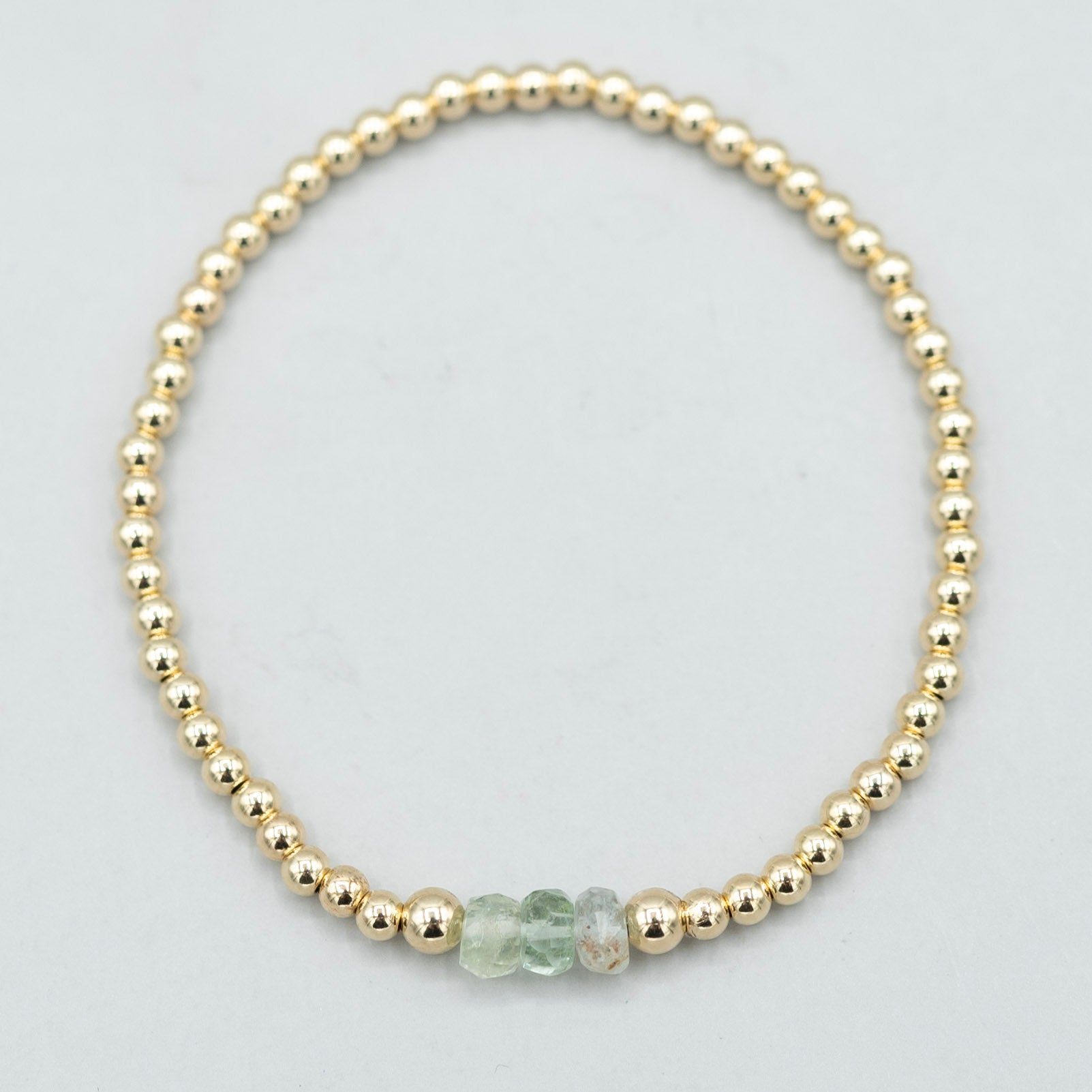 March Aquamarine  Beaded Lux Bracelet