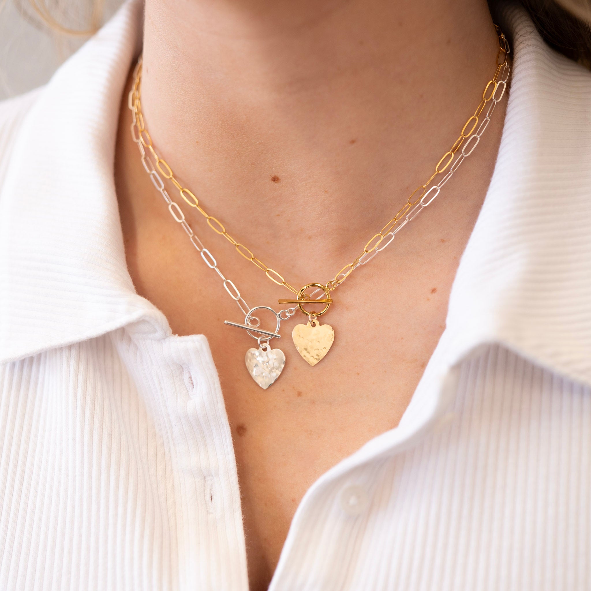 Medium 14k Gold Filled Heart Toggle Necklace
