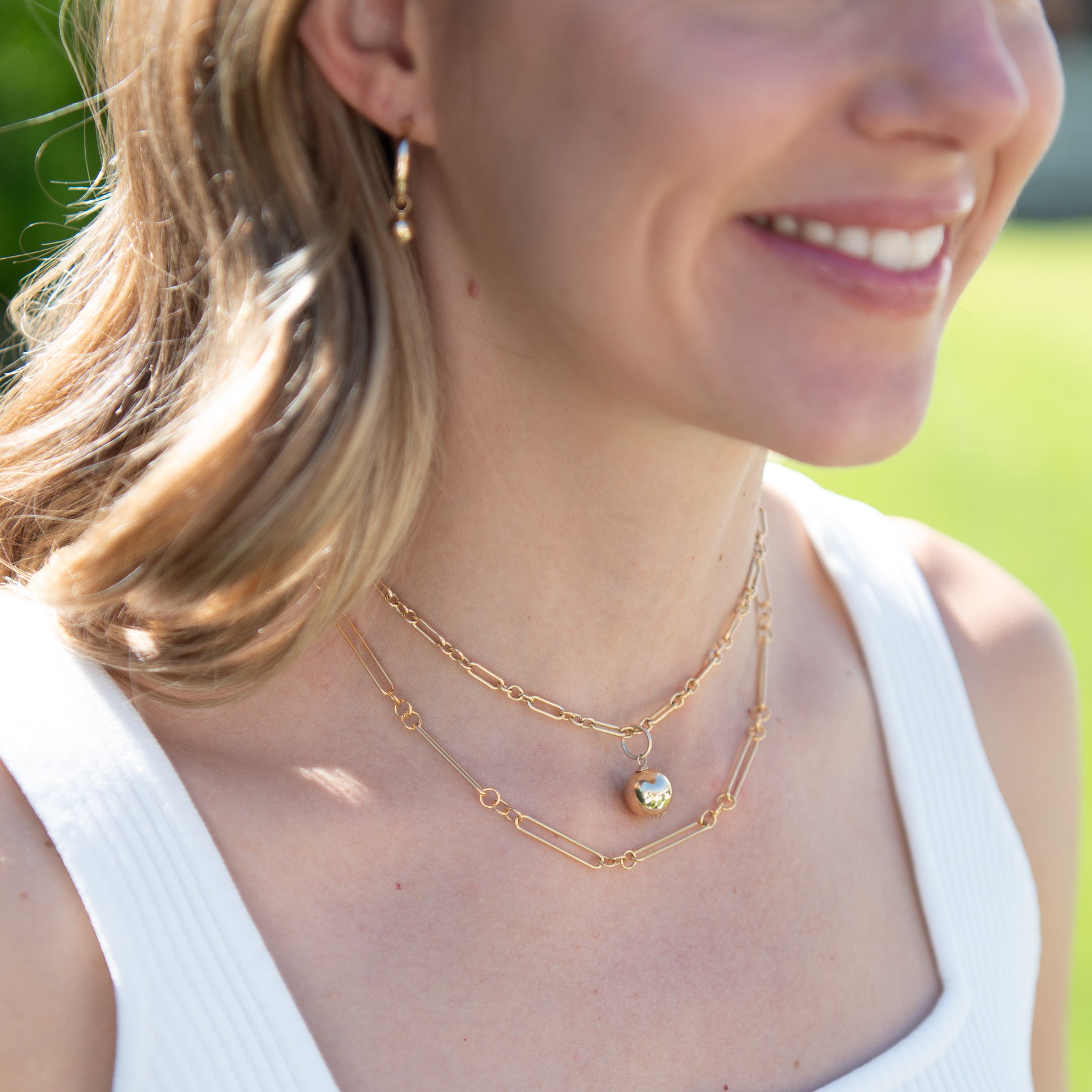 Large Long & Short Chain and Charm Necklace - Jewel Ya