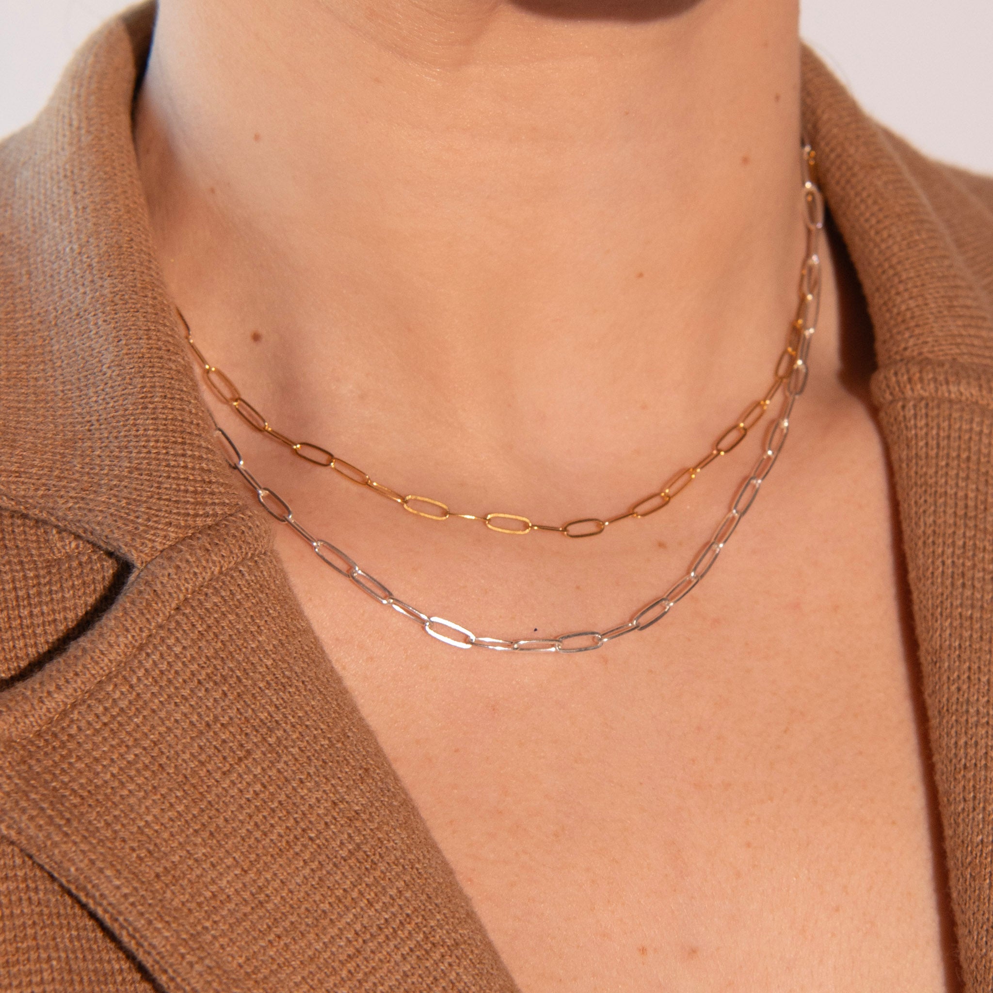 14k Gold Filled Medium Paper Clip Layering Chain