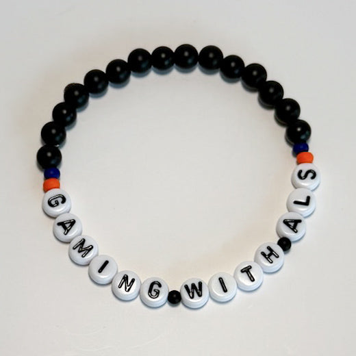 Men's 'Gaming with ALS' 'F*ck ALS' or 'End ALS' Matte Black Onyx Bead Bracelet - ALS Arizona Fundraiser