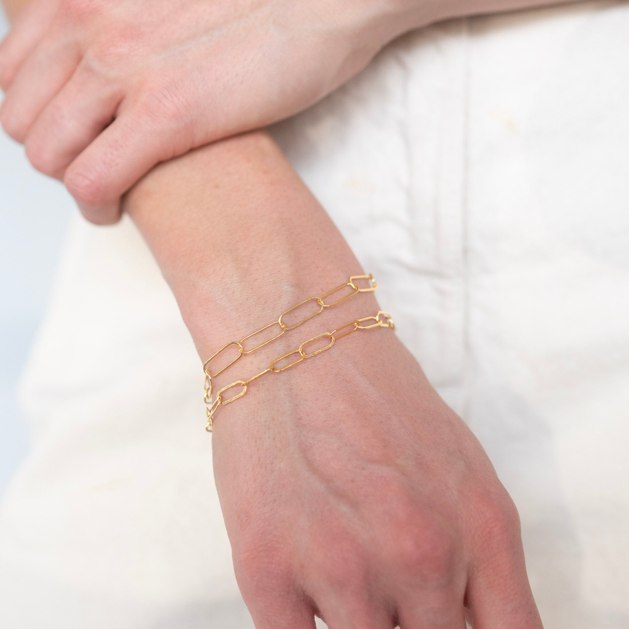 Midi 14k Gold Filled Paperclip Chain Bracelet