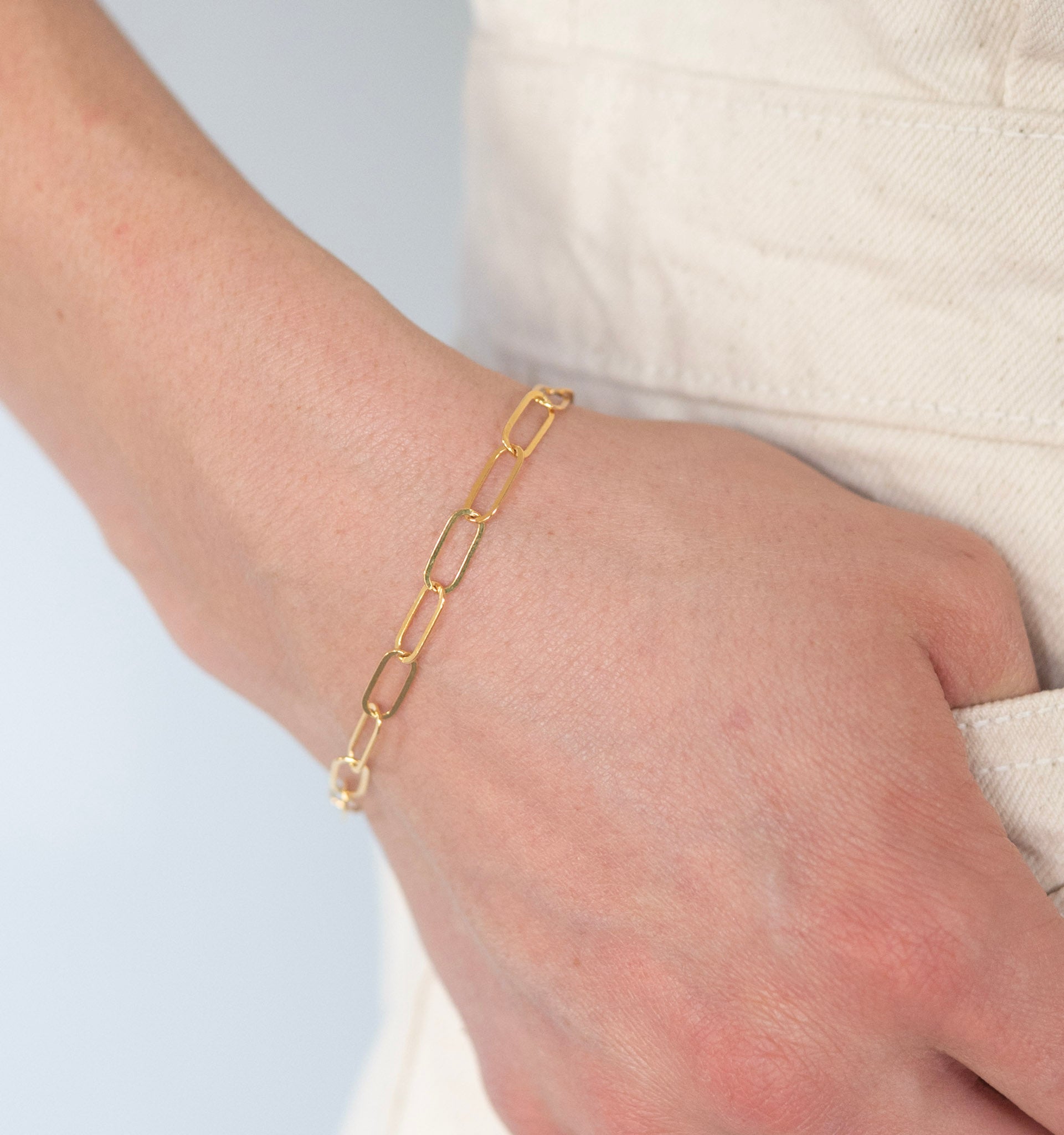 Midi 14k Gold Filled Paperclip Chain Bracelet