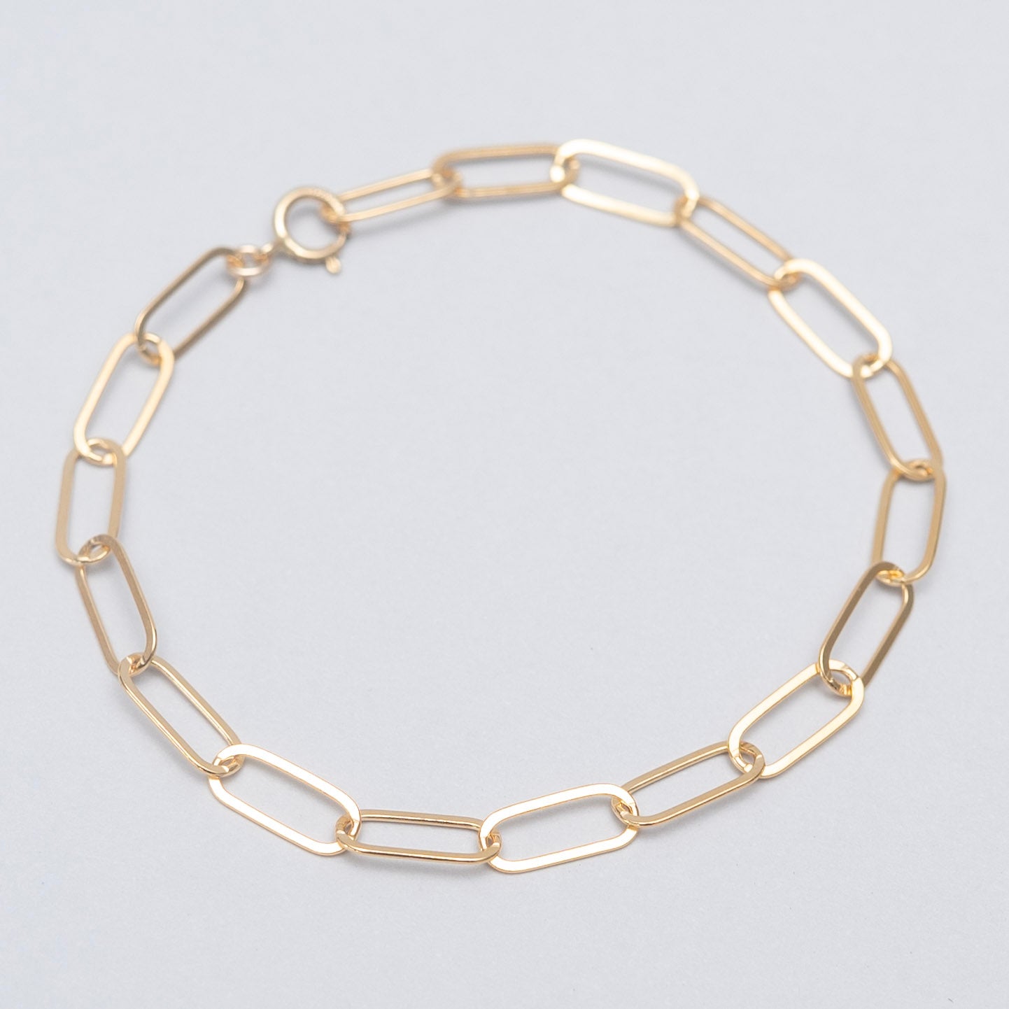 Midi 14k Gold Filled Paperclip Chain Bracelet