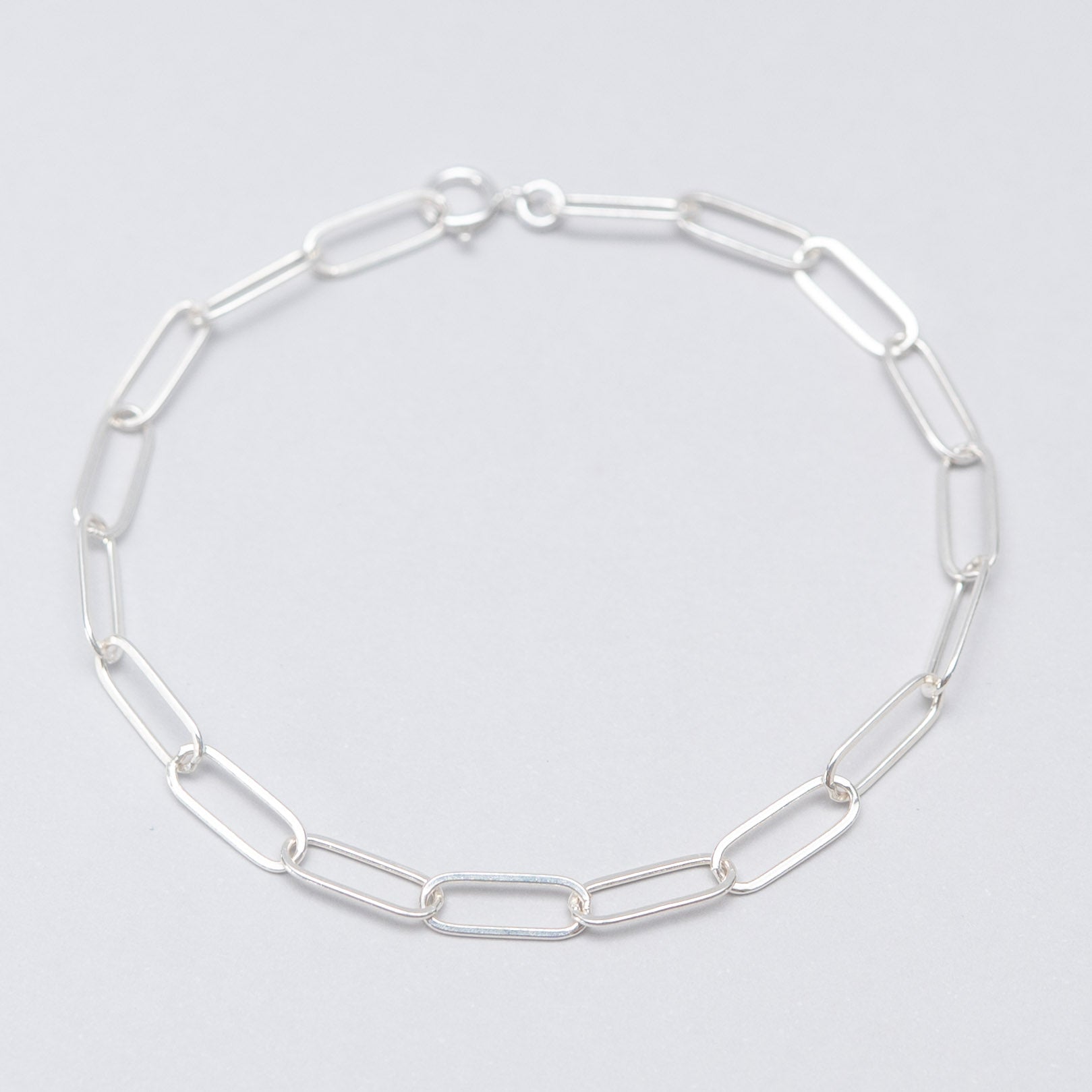 Midi Sterling Silver Paperclip Chain Bracelet