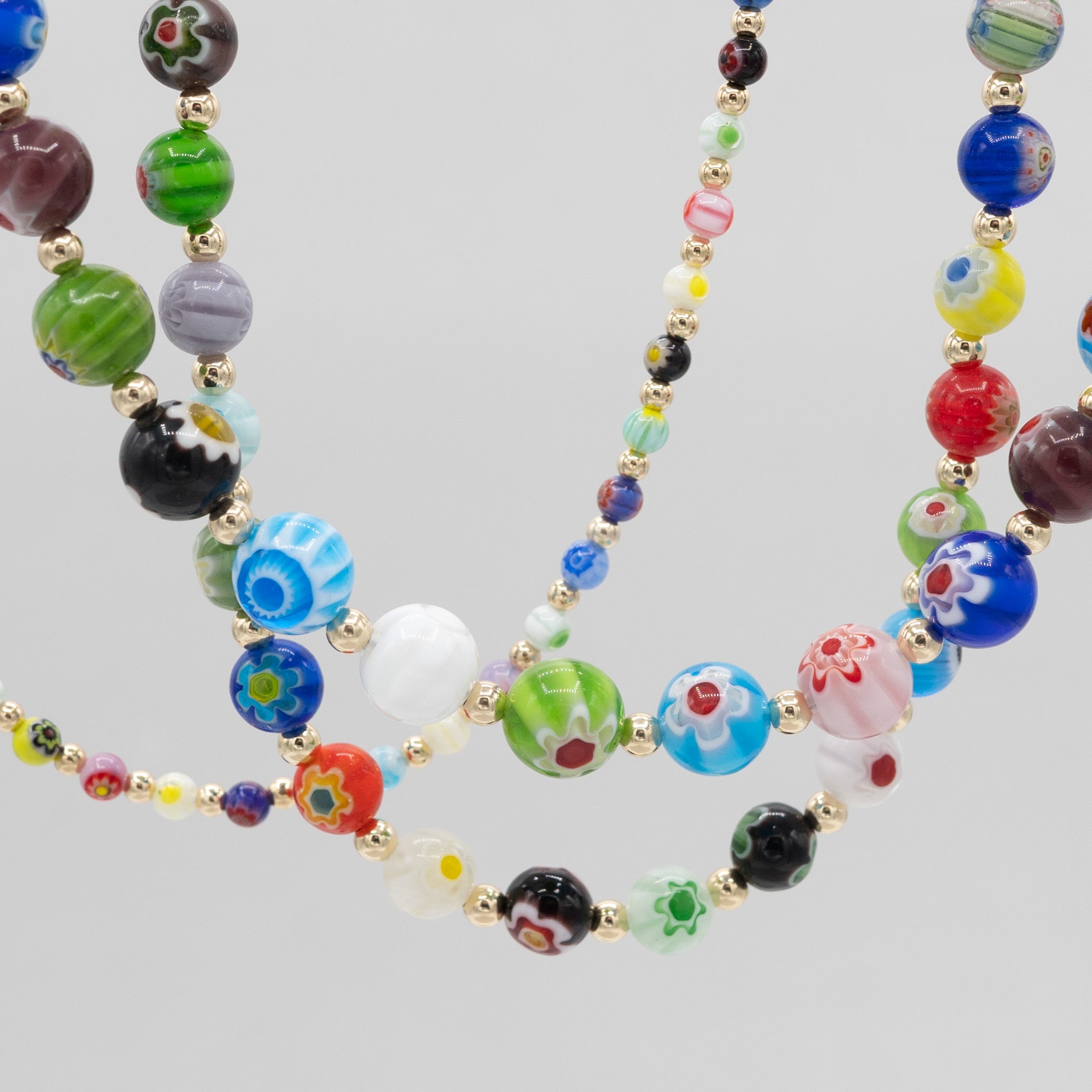 Medium Millefiori Beaded Lux Necklace - Jewel Ya