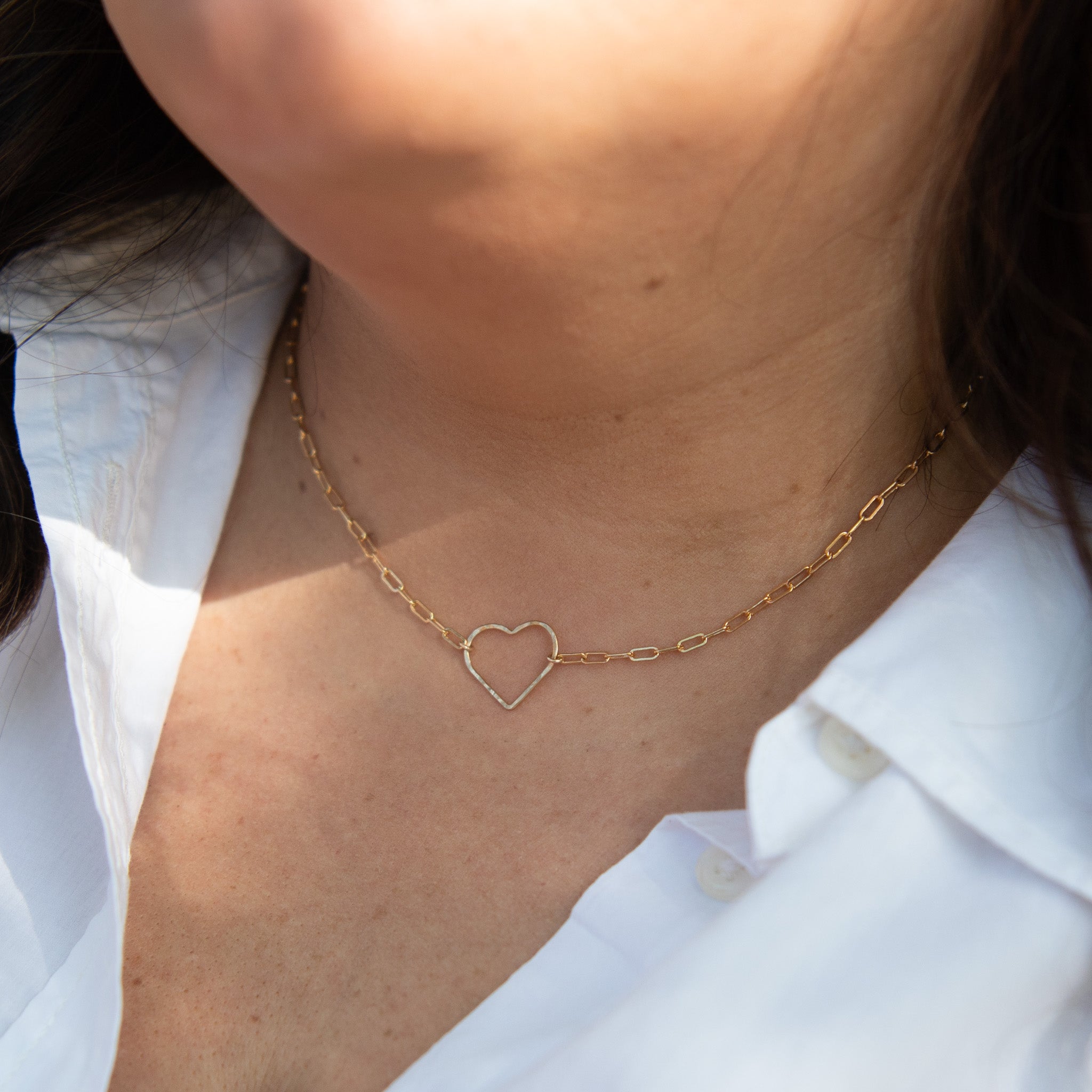 Mommy & Me Heart Link Paper Clip Necklace - Jewel Ya