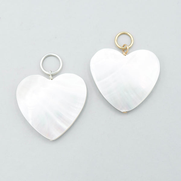 ★ROSEMONT★ Silver mother-of-pearl heart earrings necklace Mother of Pearl Heart Pendant | Jewel Ya