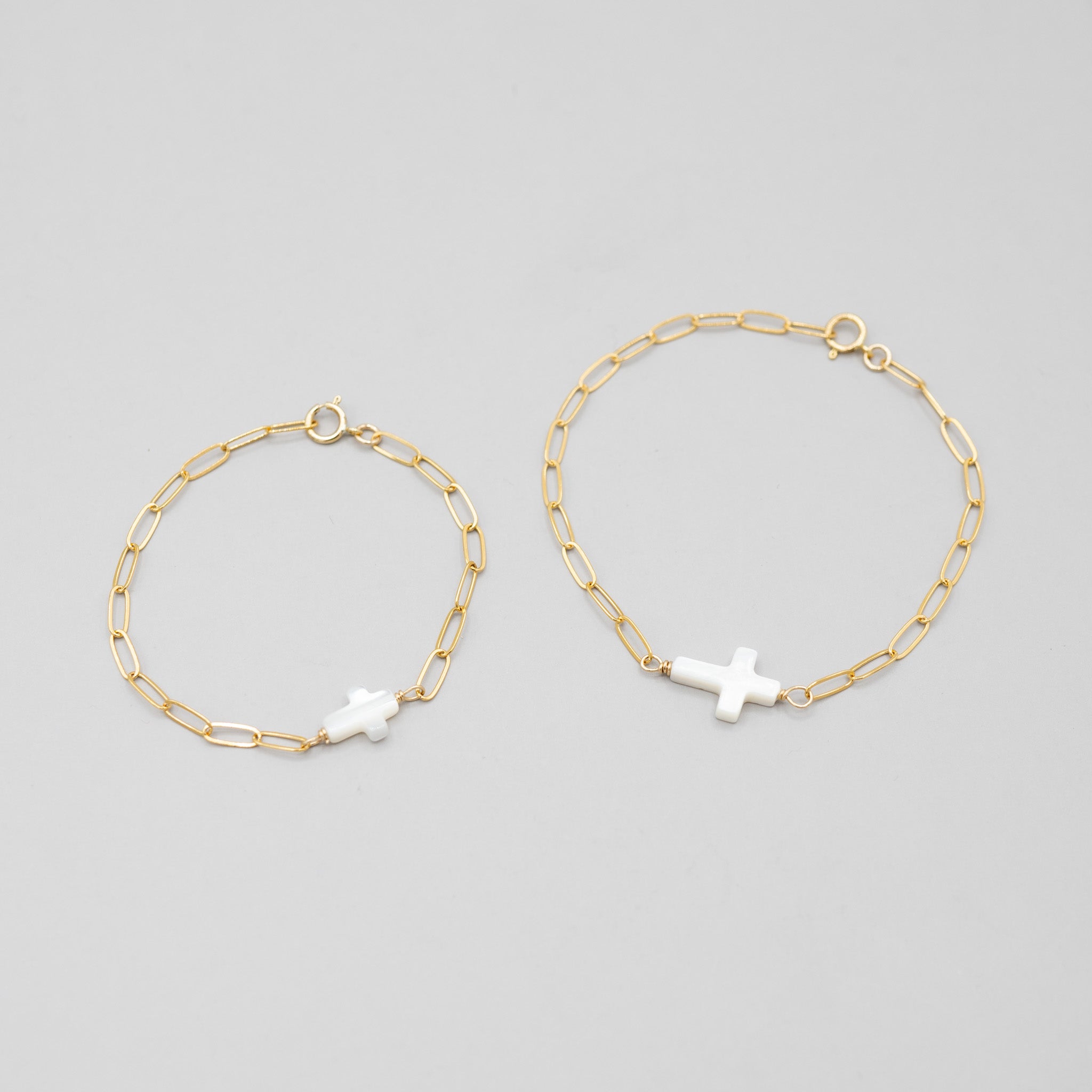 Mother of Pearl Cross Chain Bracelet - Jewel Ya