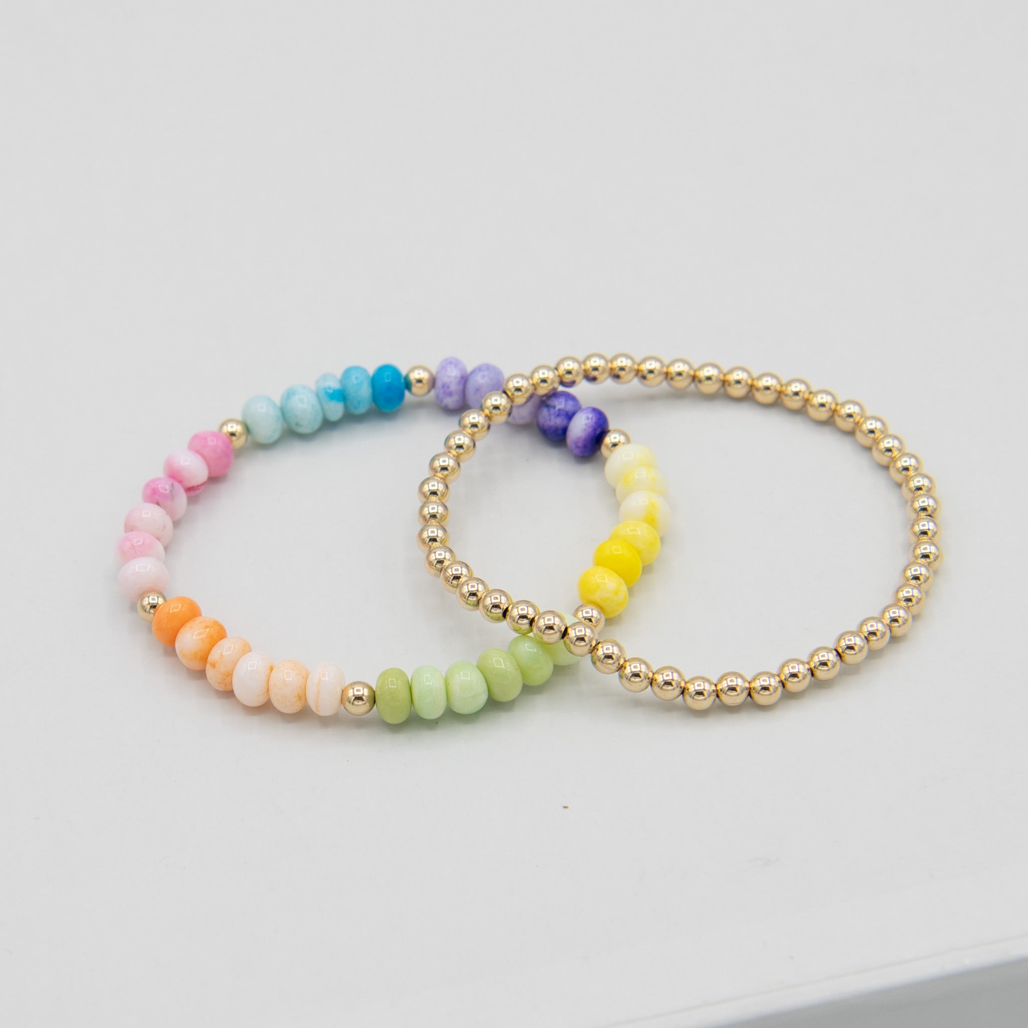 Colorful Peruvian Opal & Beaded Lux Bracelet Set - Jewel Ya