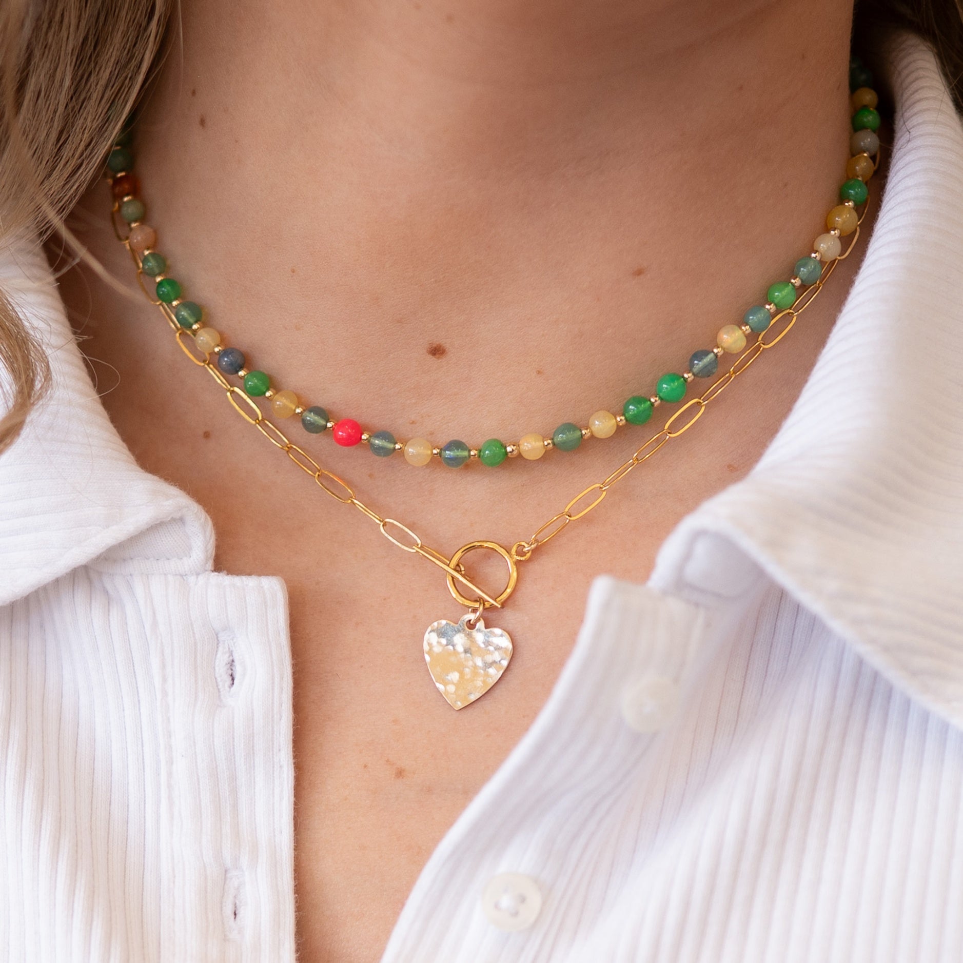 Multicolor Ethiopian Opal Beaded Lux Necklace Layering