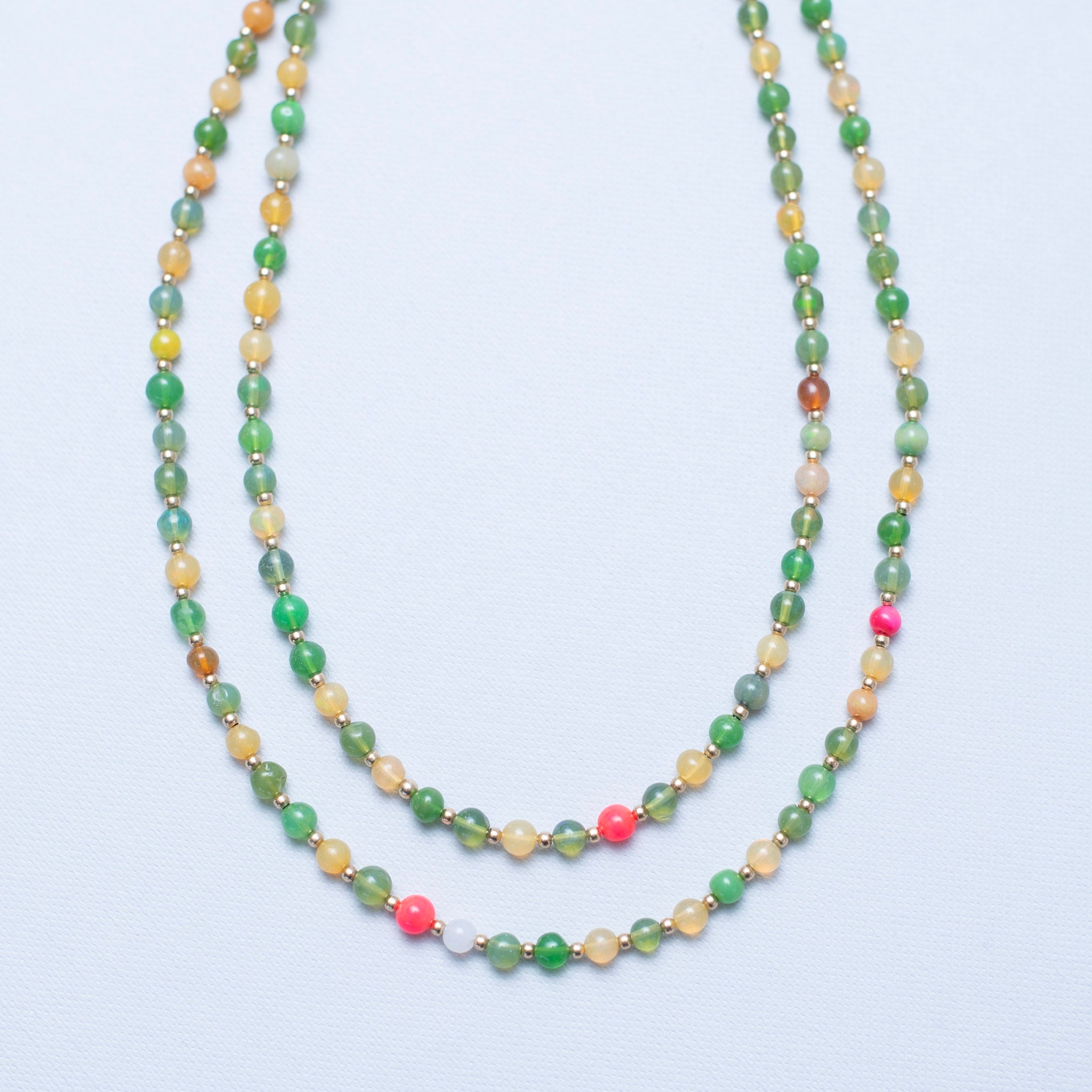Multicolor Opal Beaded Lux Necklace Layers