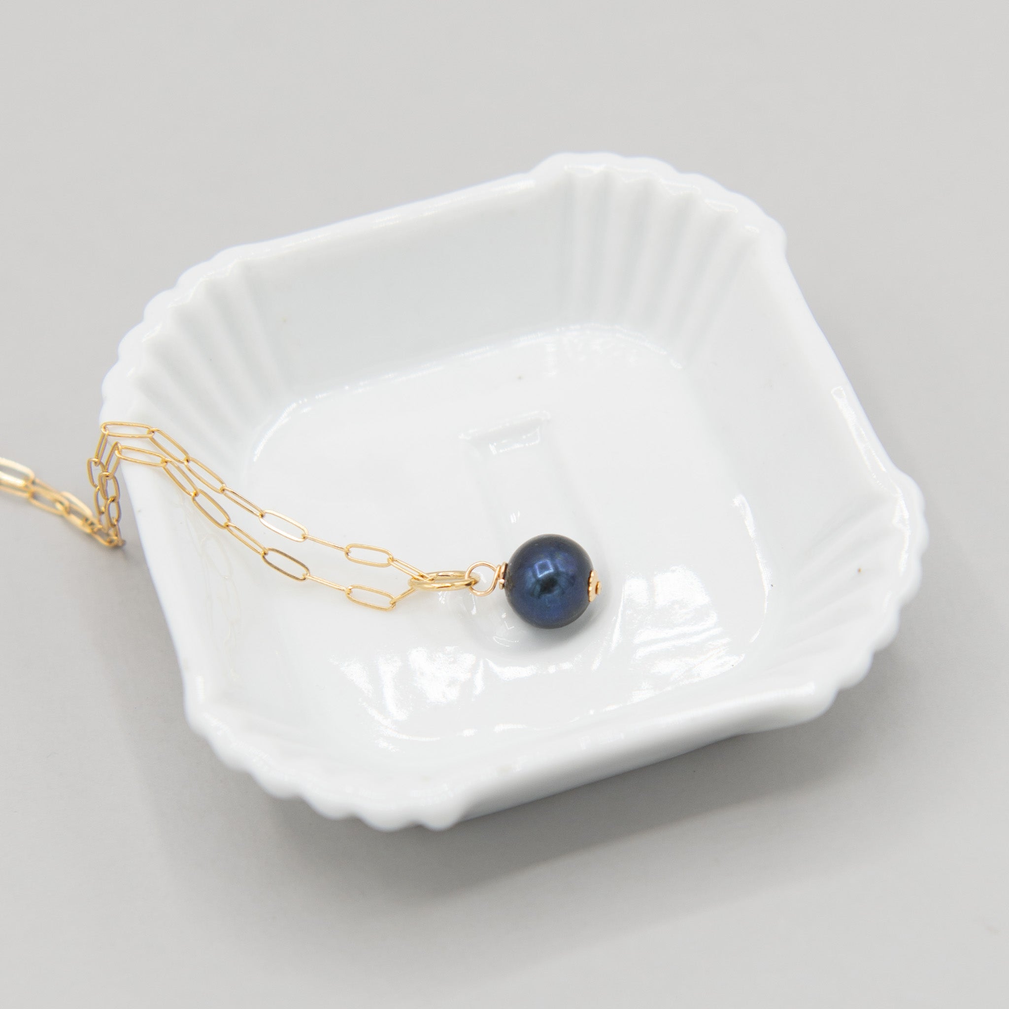 Navy Freshwater Pearl Charm