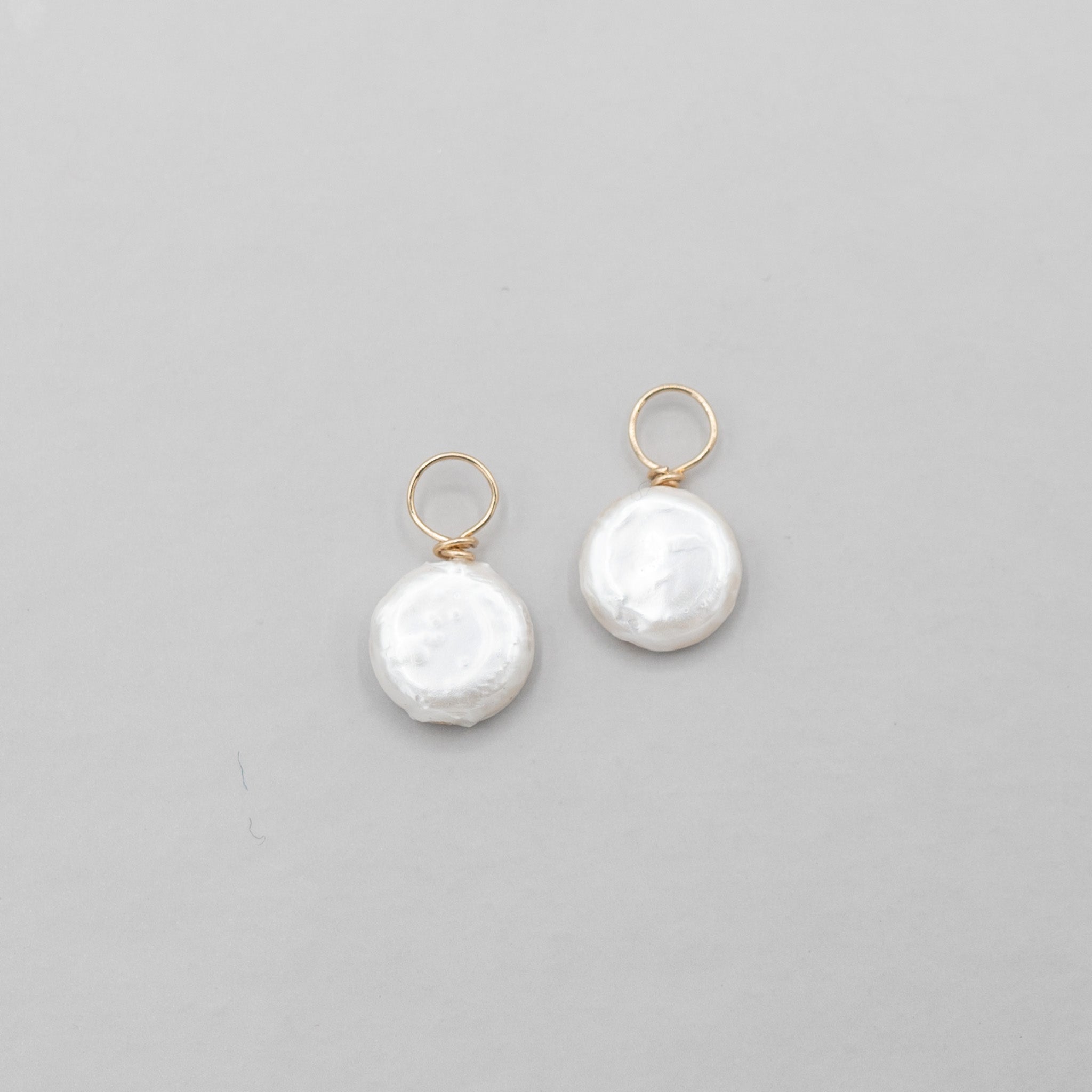 Freshwater Pearl Small Coin Hoop Drops