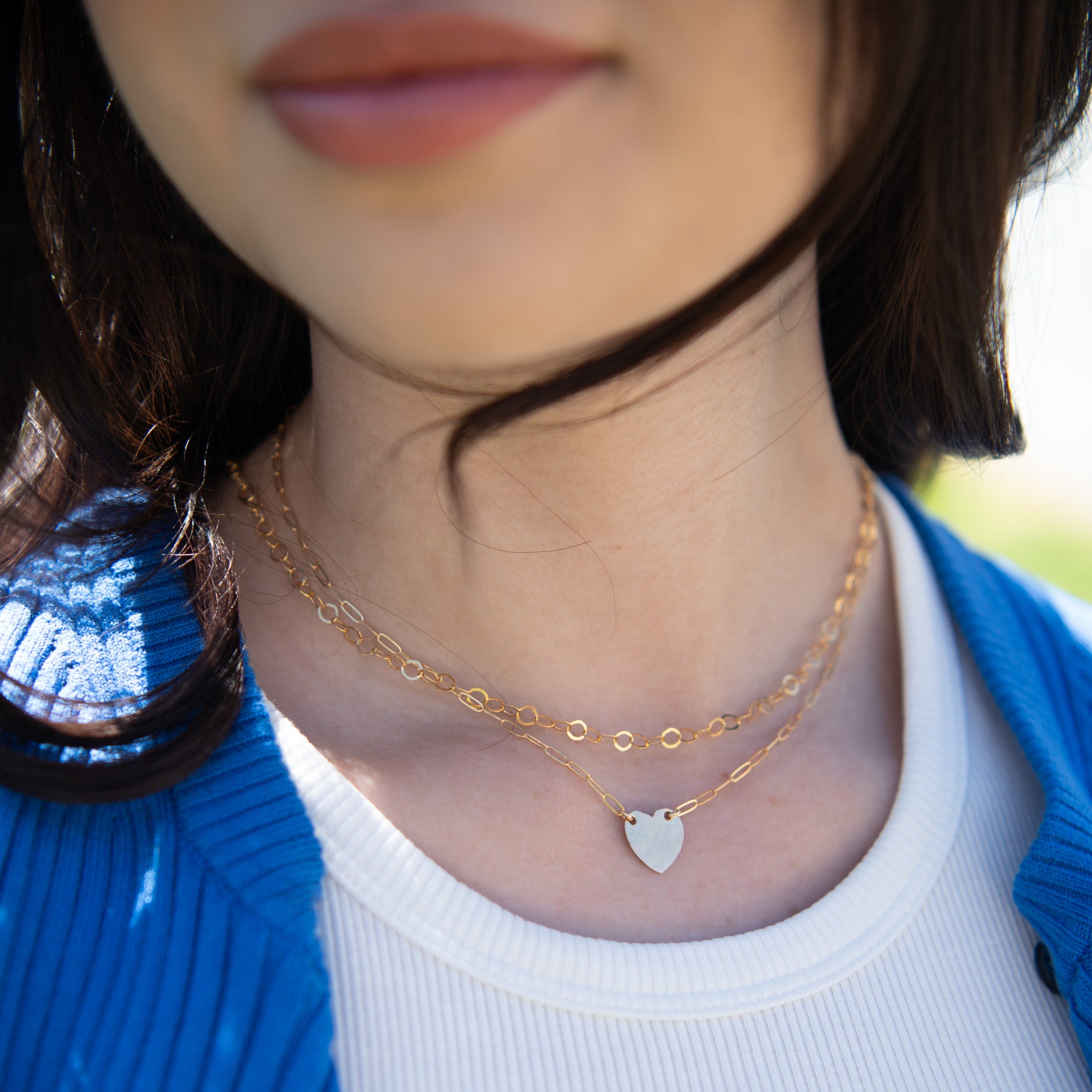 14k Gold Filled Petite Hammered Heart Necklace