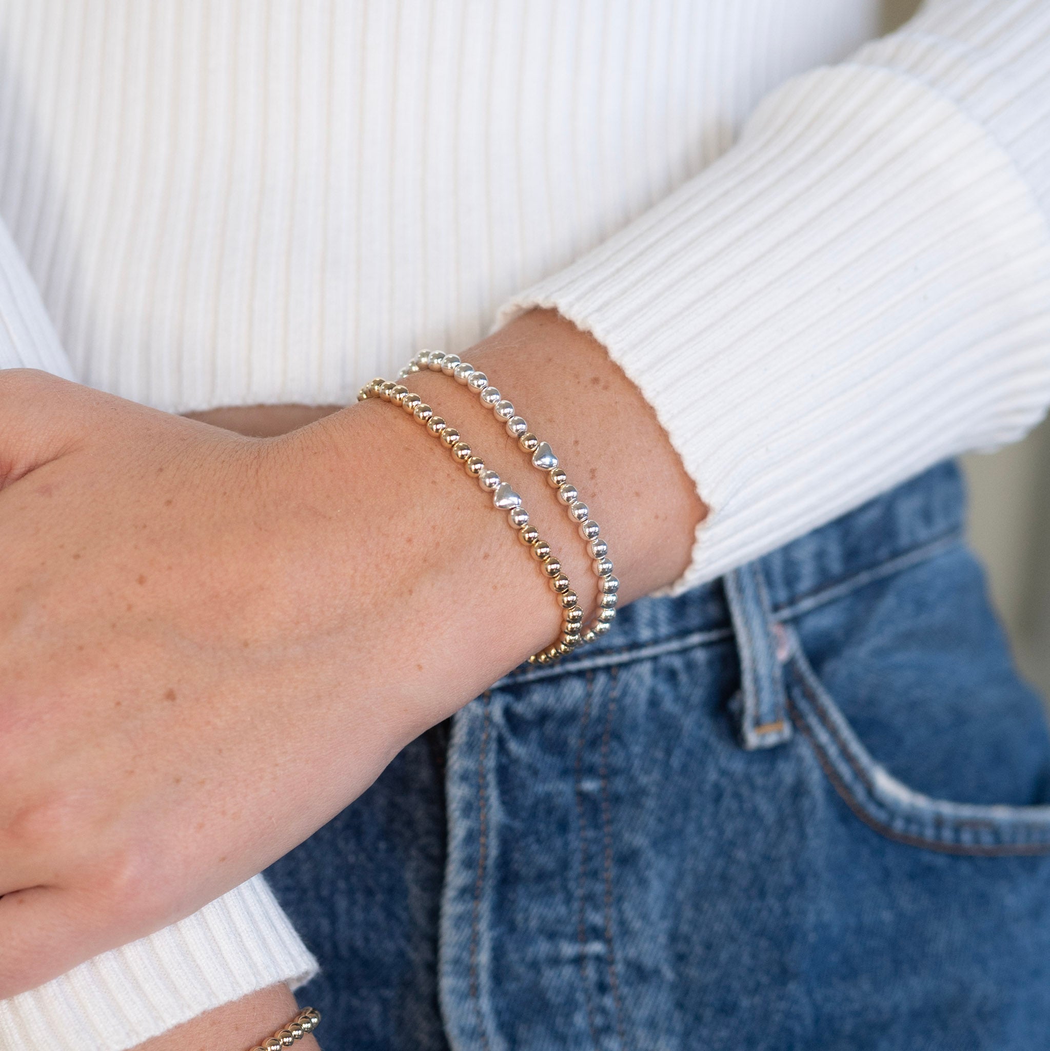 Beaded Lux Petite Puffy Heart Bracelet