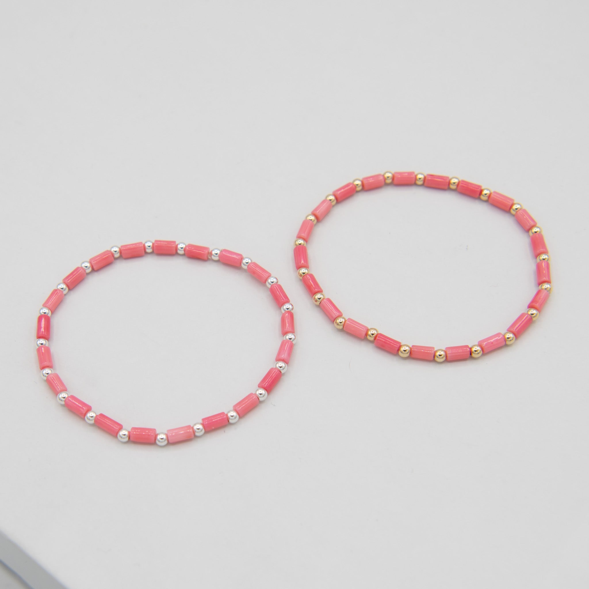 Pink Coral Tube Bracelet - Jewel Ya