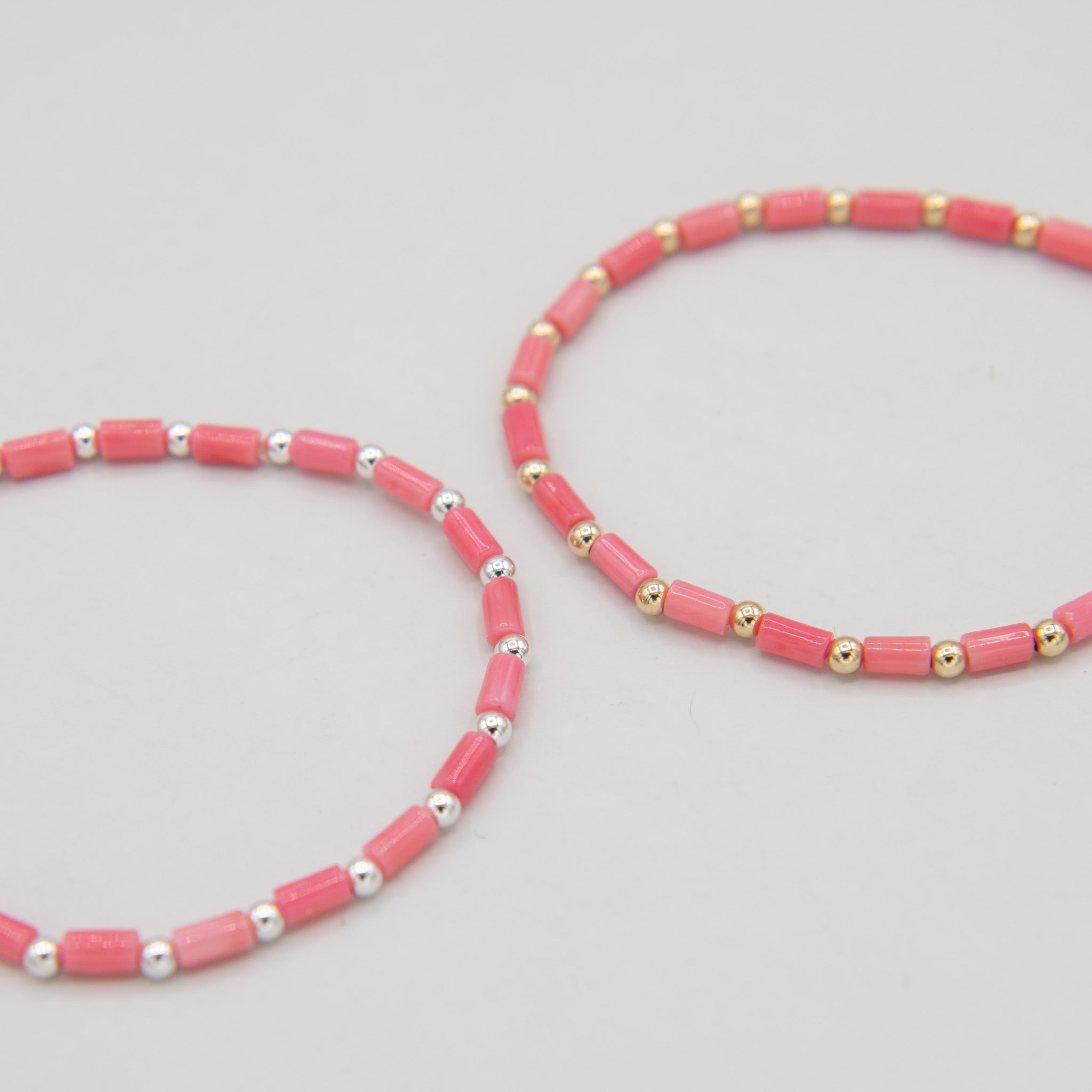 Pink Coral Tube Bracelet - Jewel Ya
