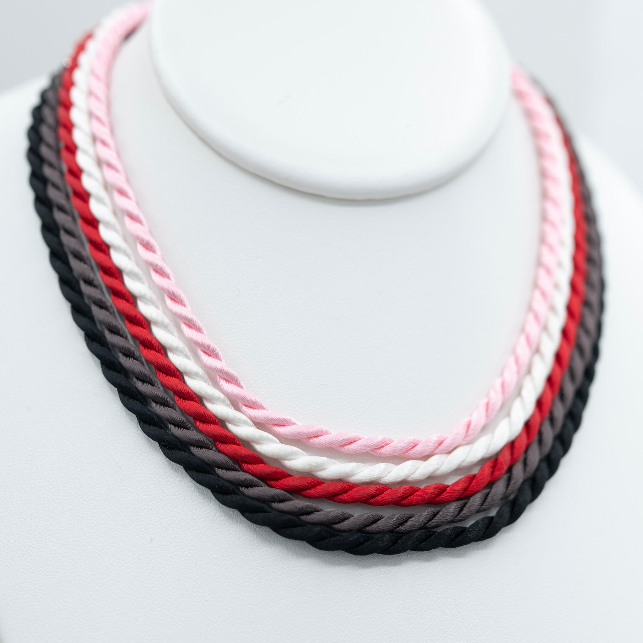 Silk Cord & Hammered Heart Necklace