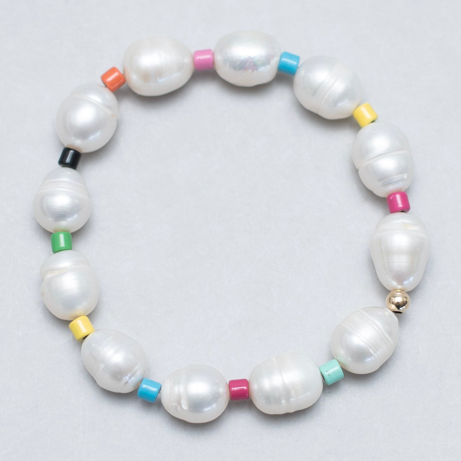 Statement Freshwater Pearl & Enamel Color Bracelet