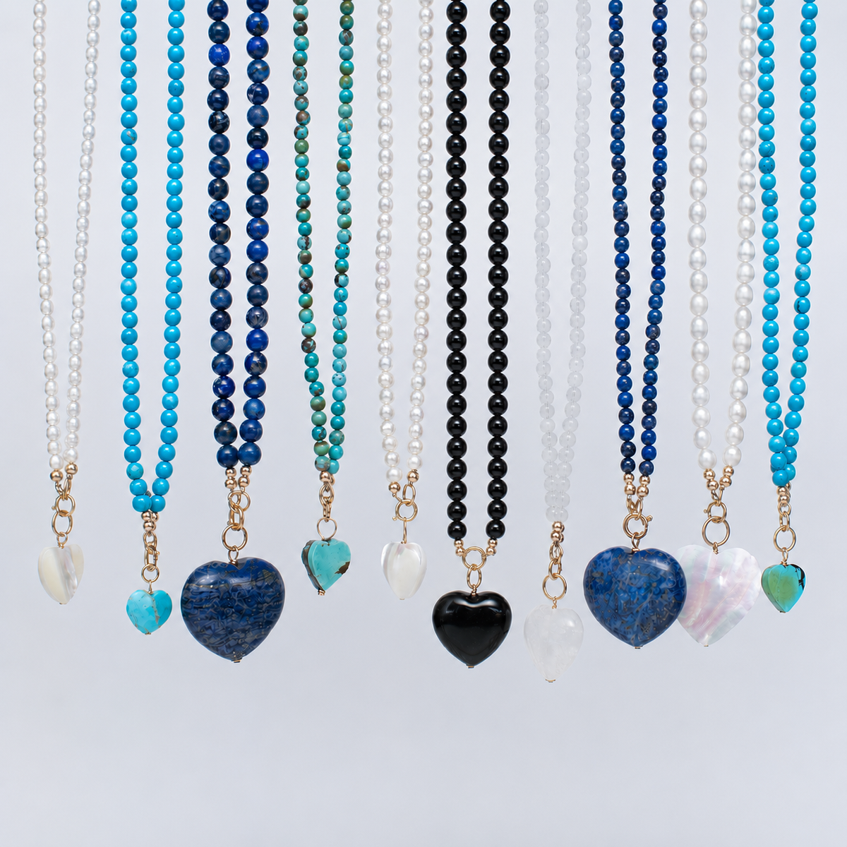 Statement Heart Gemstone Necklaces