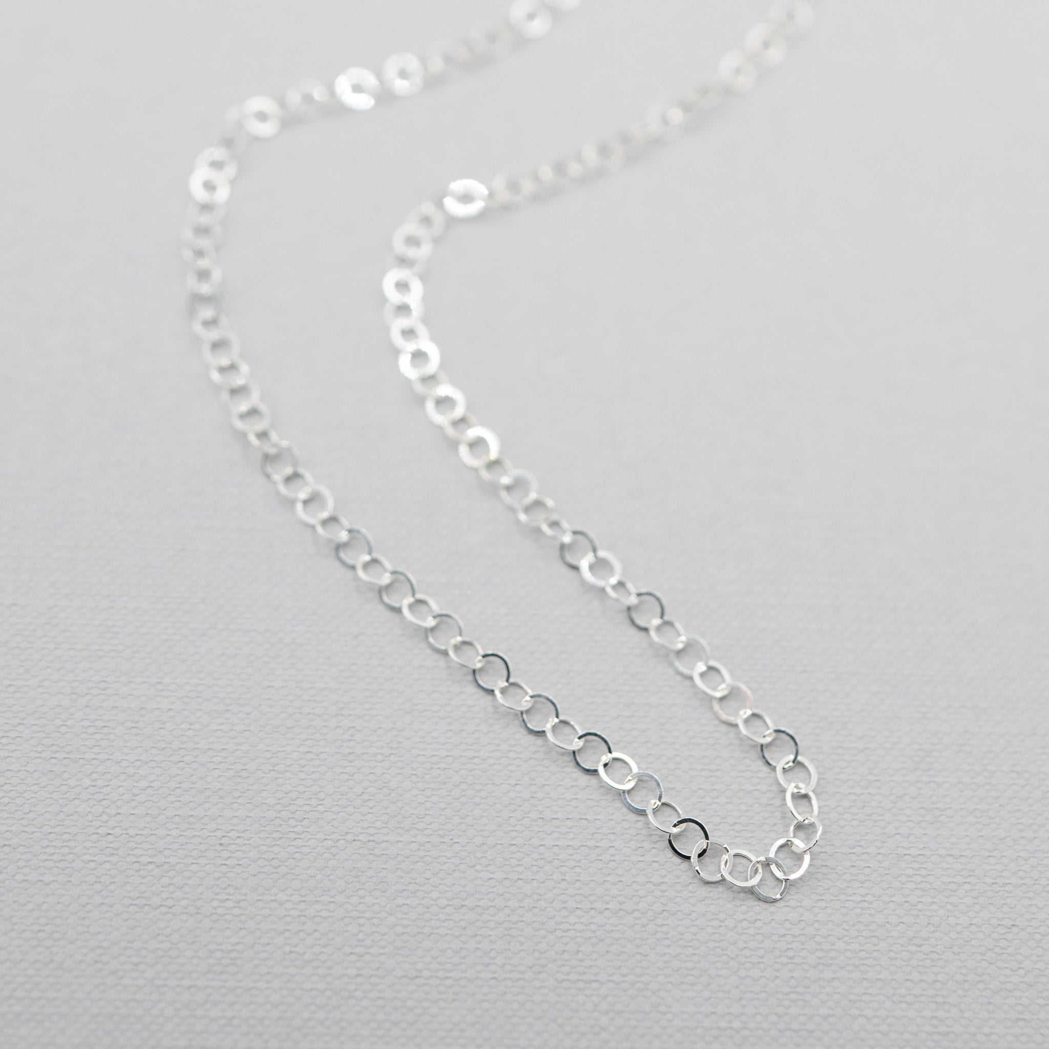 Sterling Silver 3mm Circle Long Layering Chain