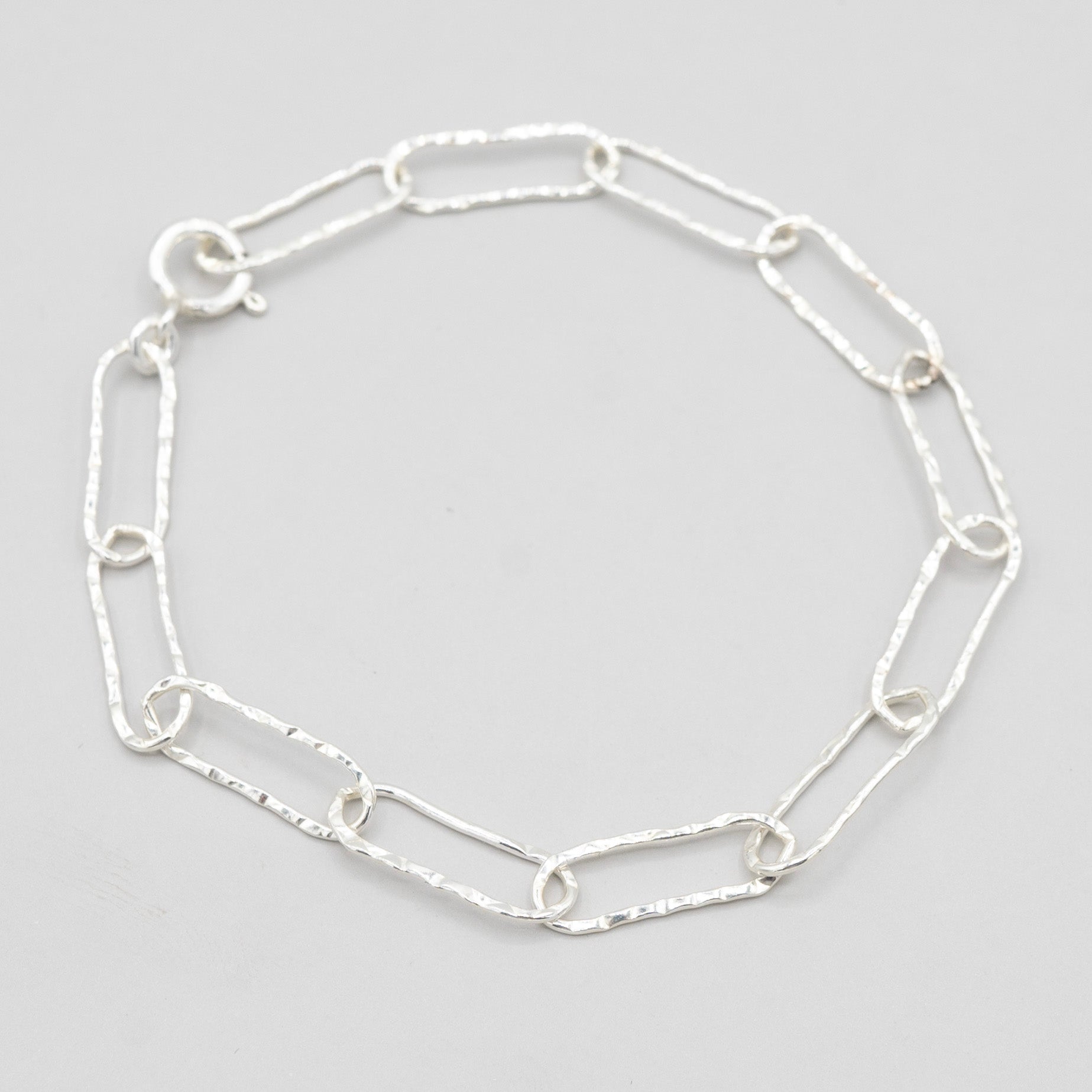 Sterling Silver Extra Large Paper Clip Chain Bracelet - Jewel Ya