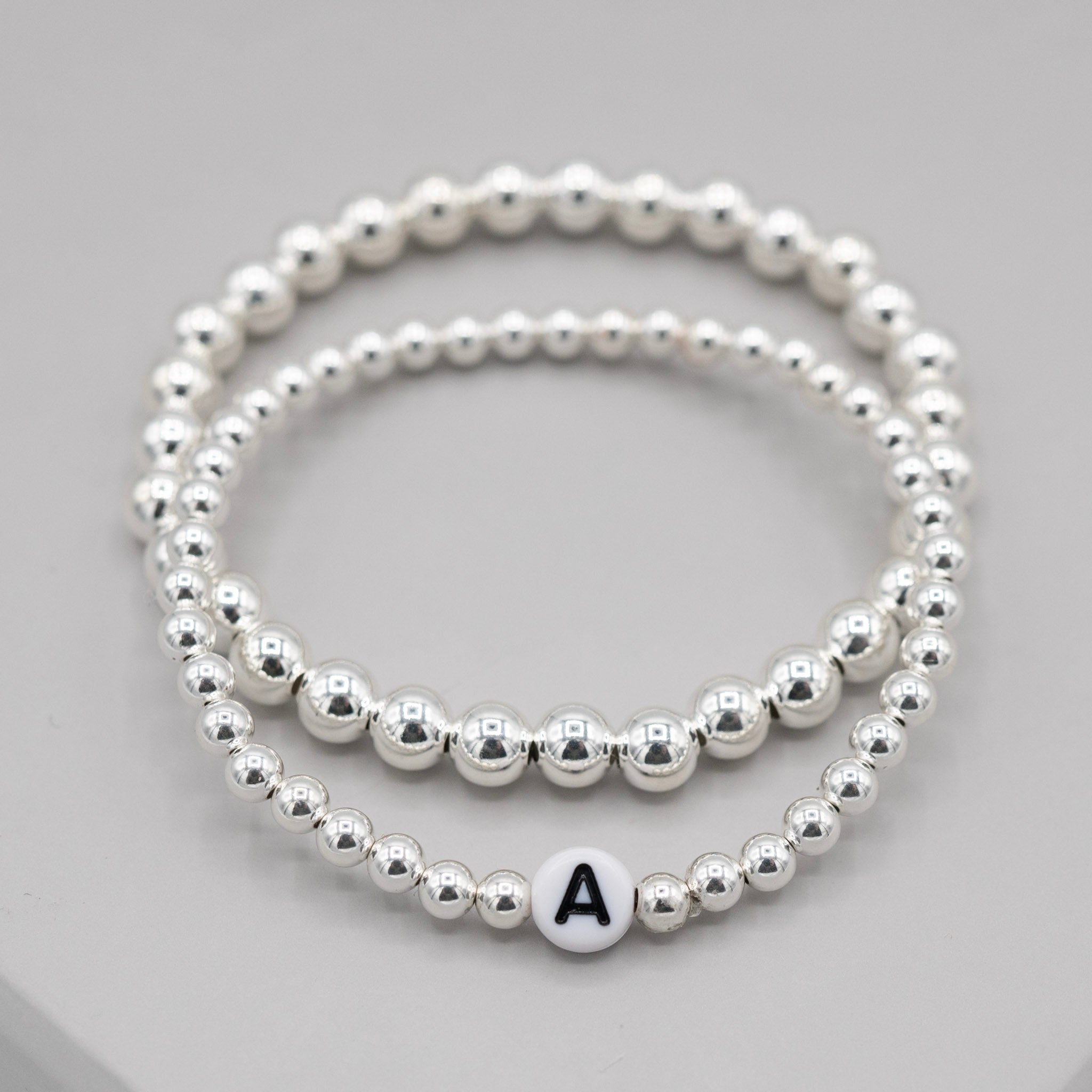 Beaded Lux Initial Bracelet Set