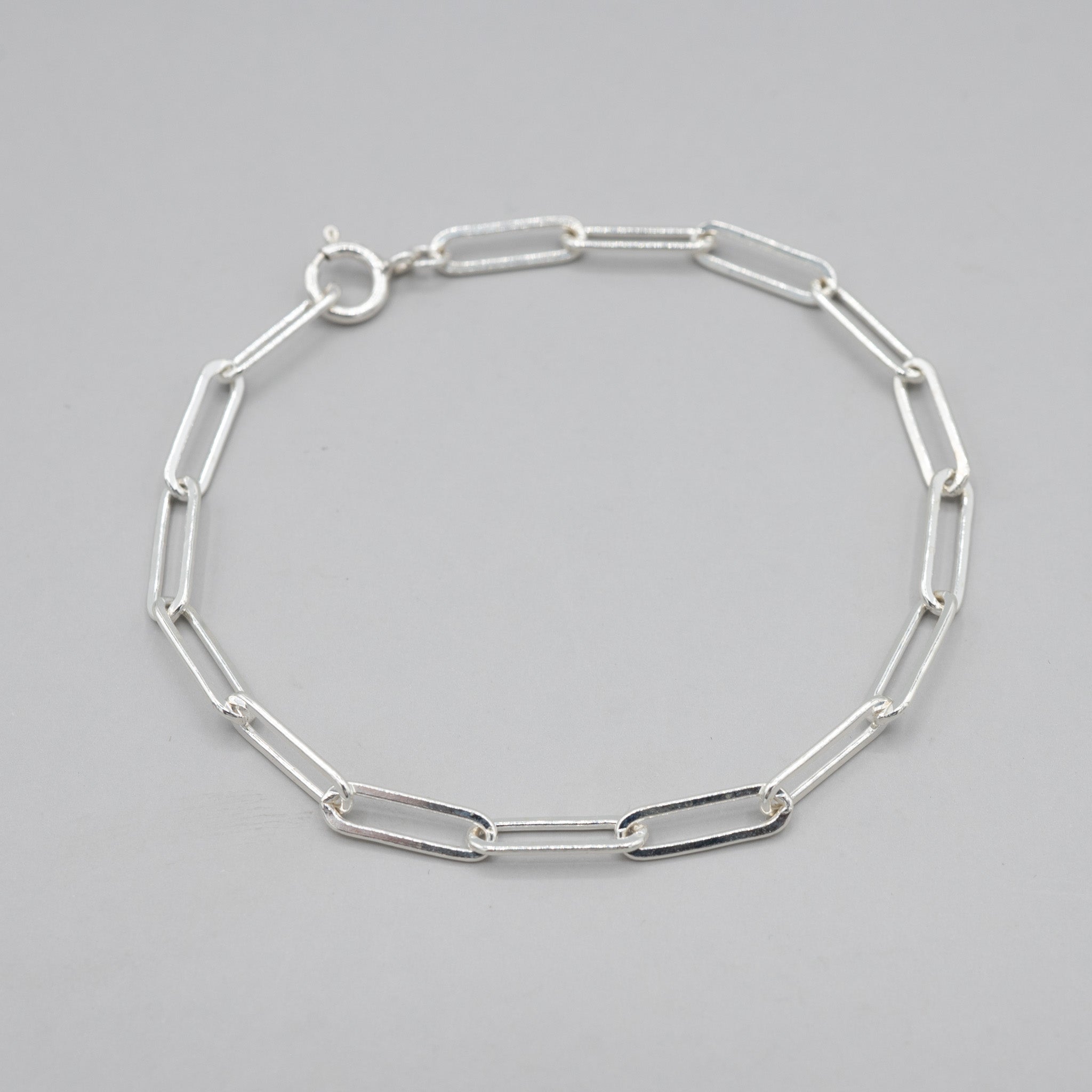 Sterling Silver Large Paper Clip Chain Bracelet