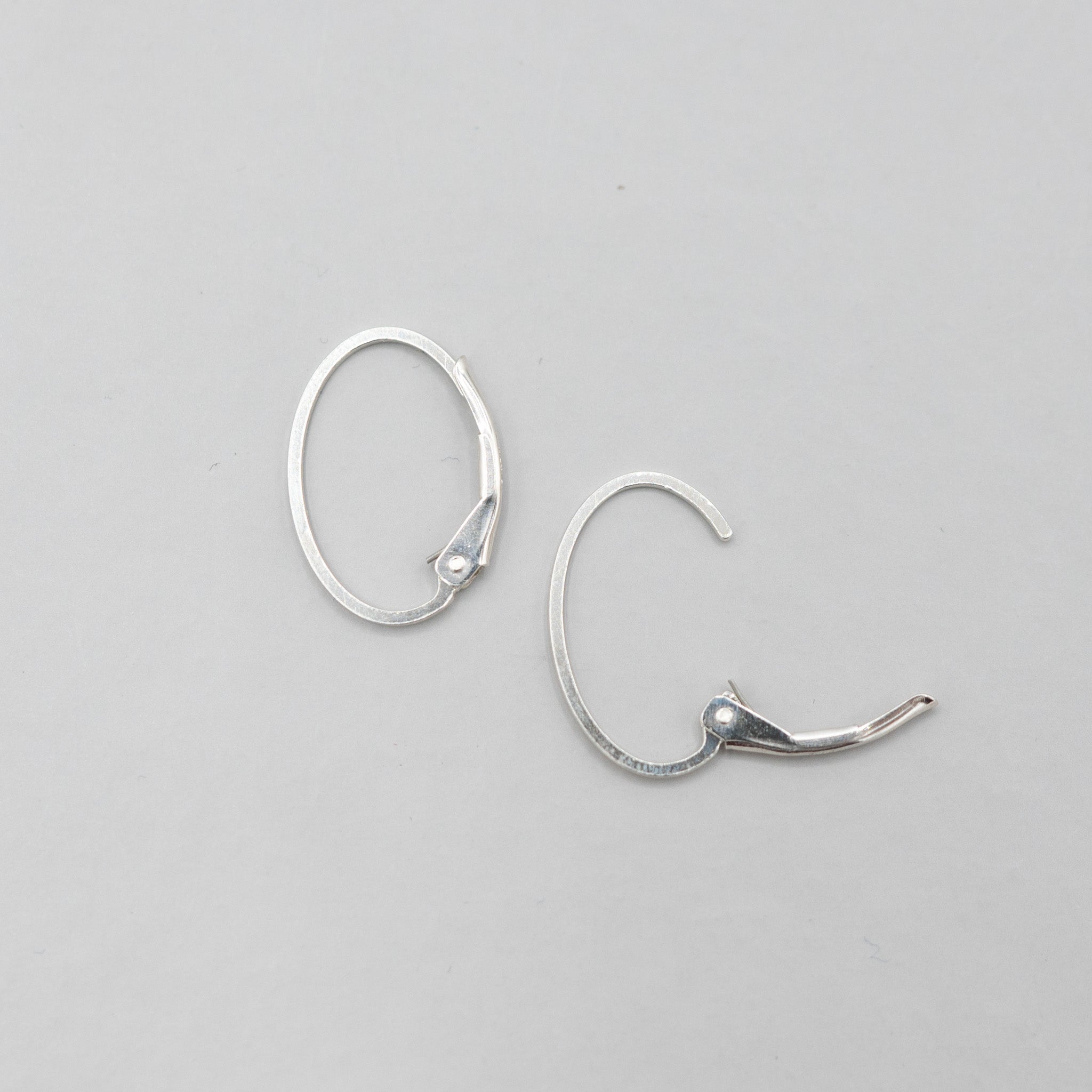 Sterling Silver Leverback Oval Hoops