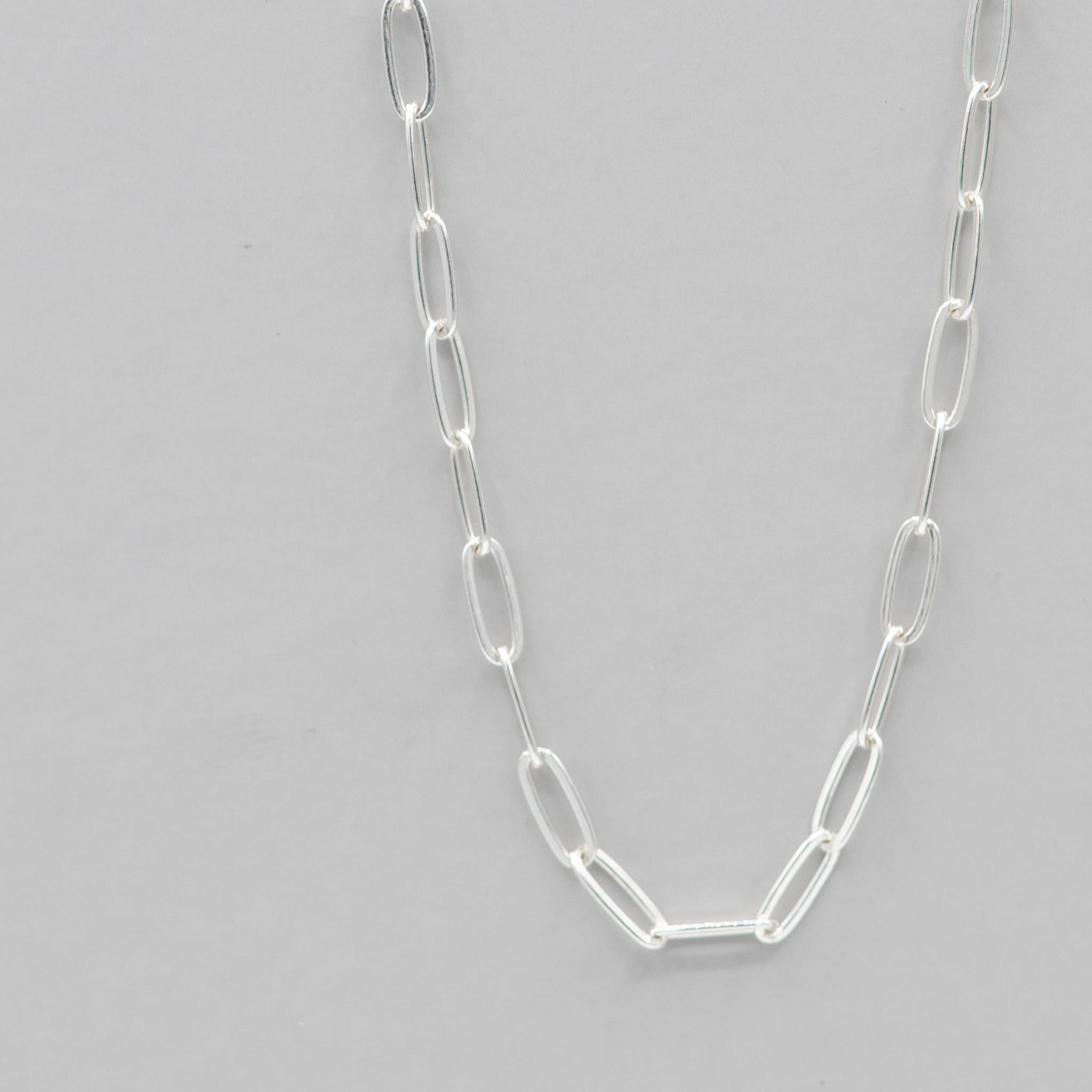 Sterling Silver Medium Paper Clip Long Chain