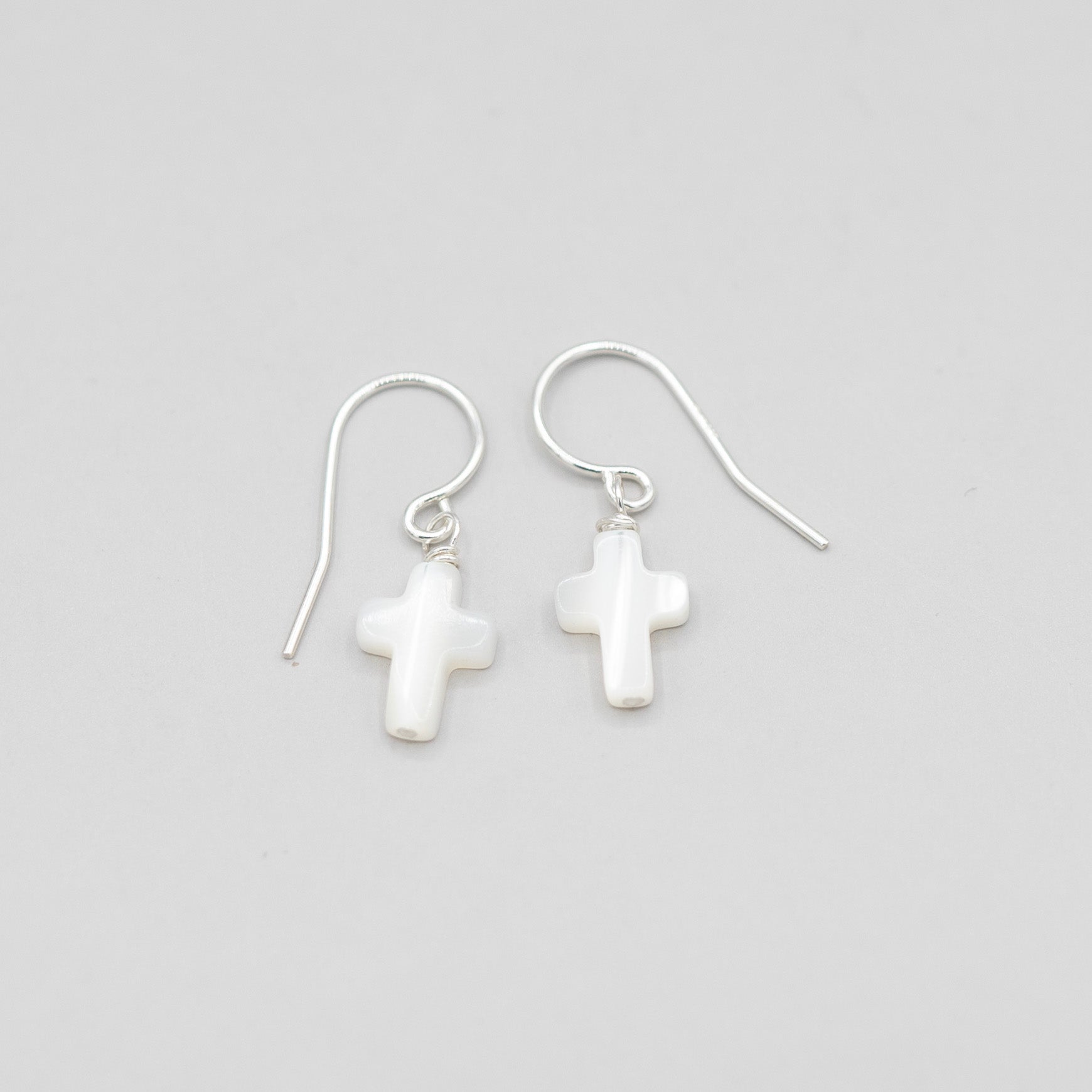 Mother of Pearl Cross Earrings