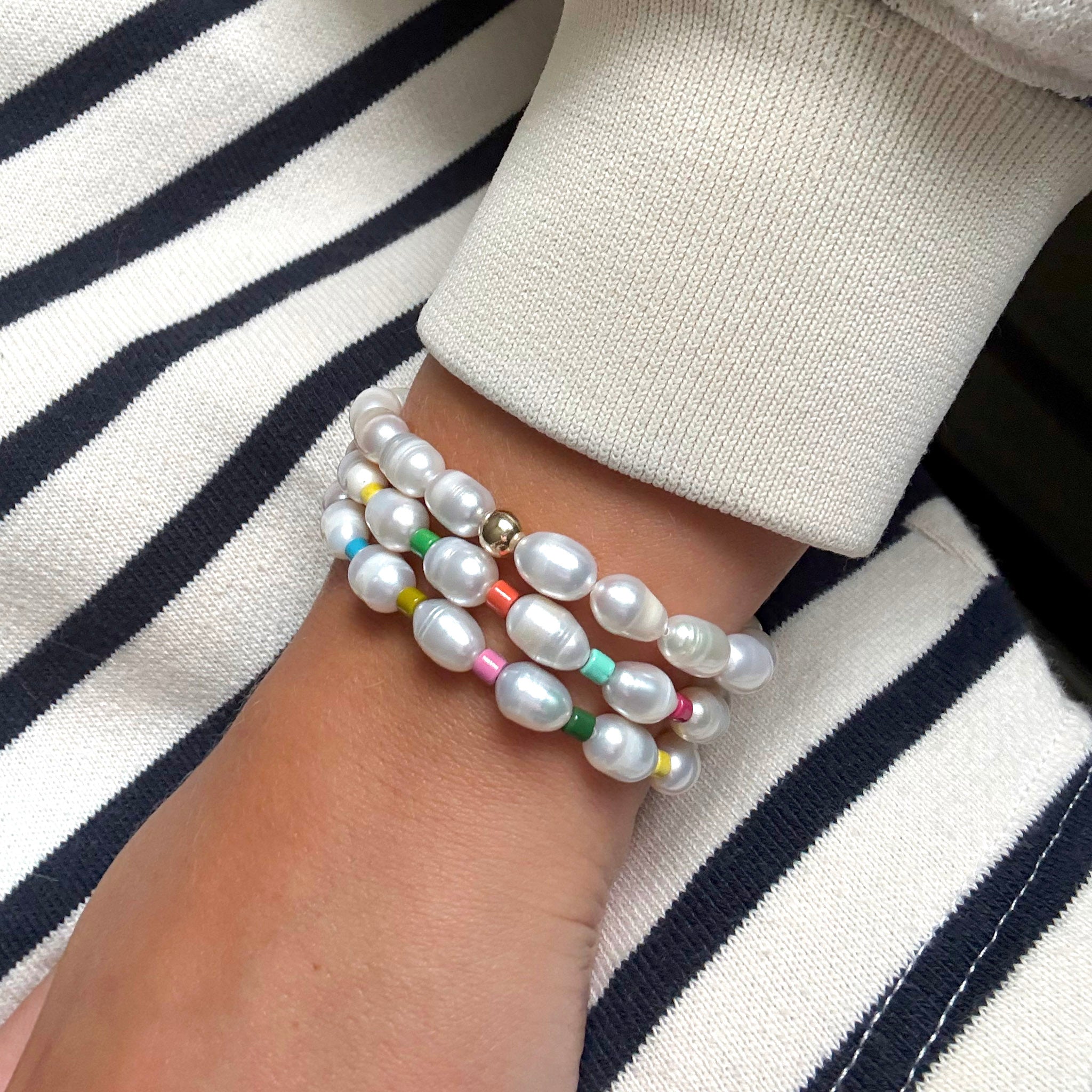 Summer Ready - Freshwater Pearl & Summer Color Bracelet Stacking