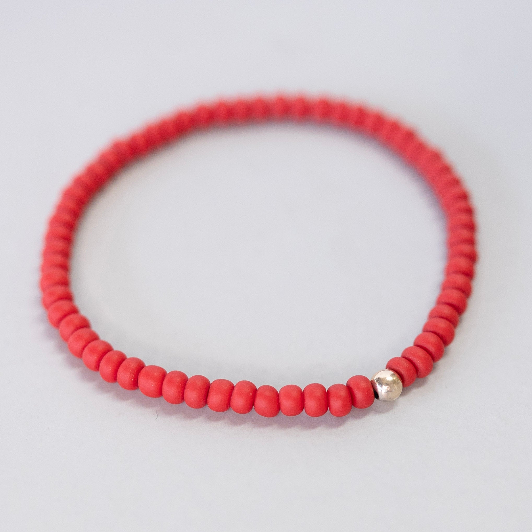 Summer Stacker Red Seed Bead Bracelet