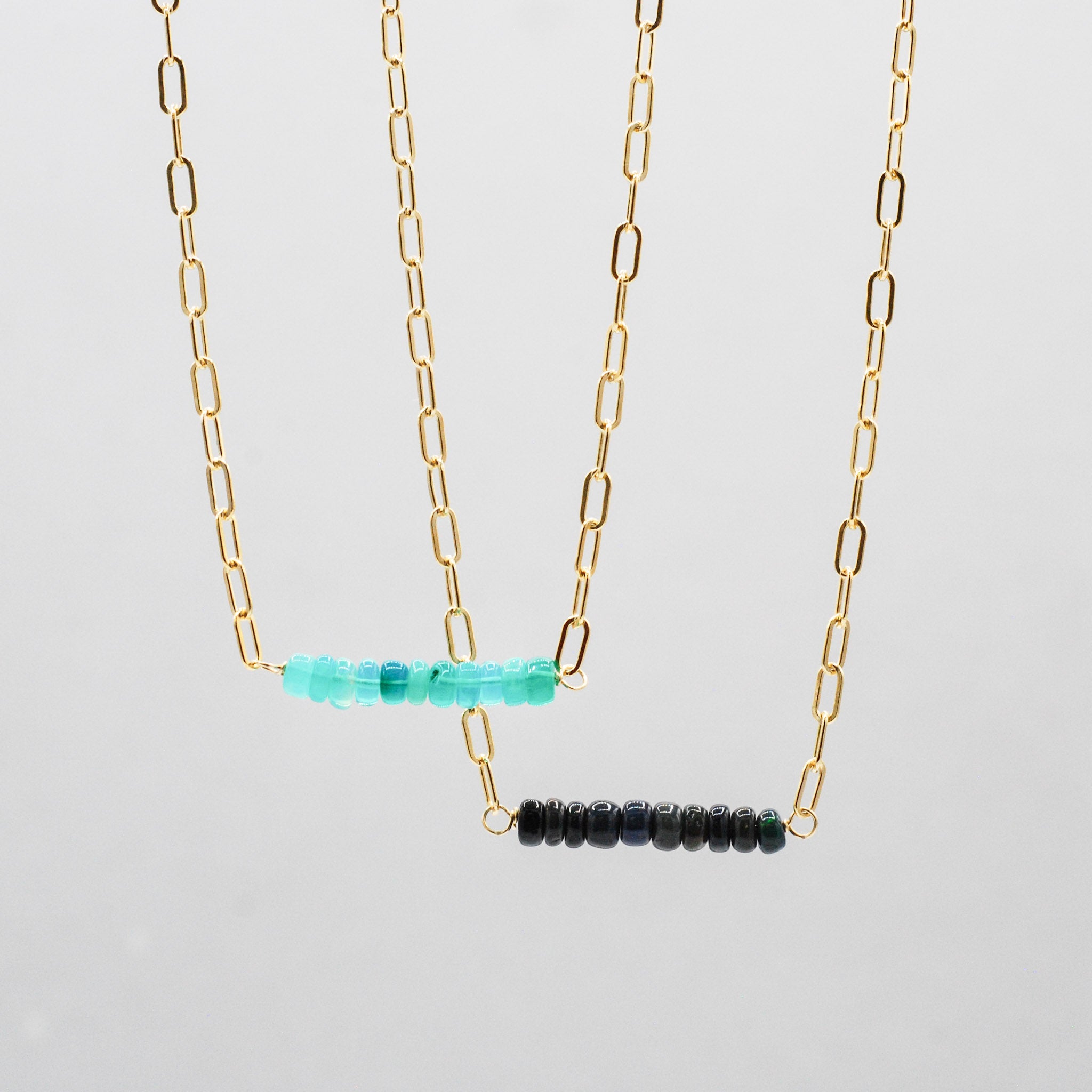 Tropical Teal or Midnight Navy Ethiopian Opal Necklace - Jewel Ya