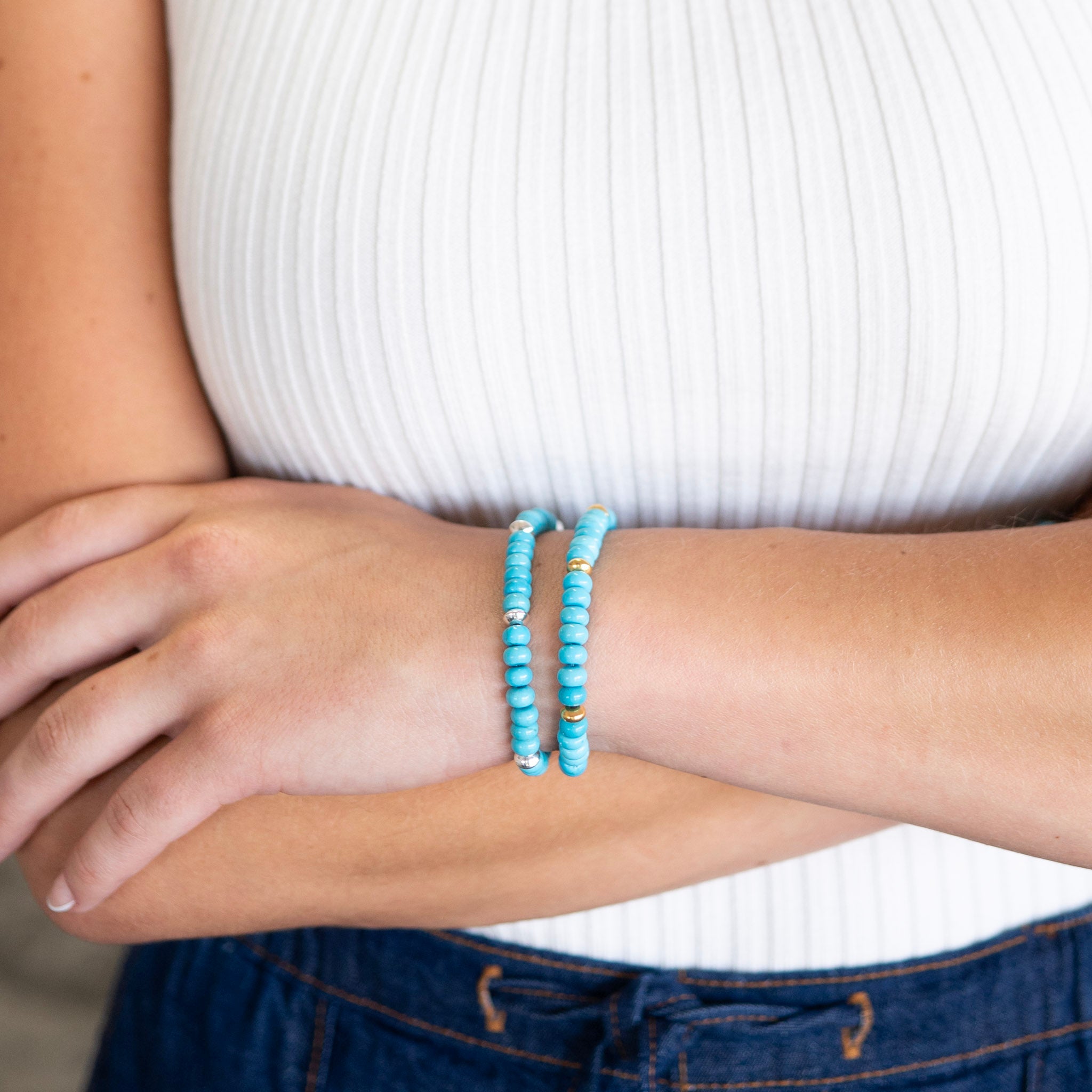 Turquoise Beaded Bracelet Stack