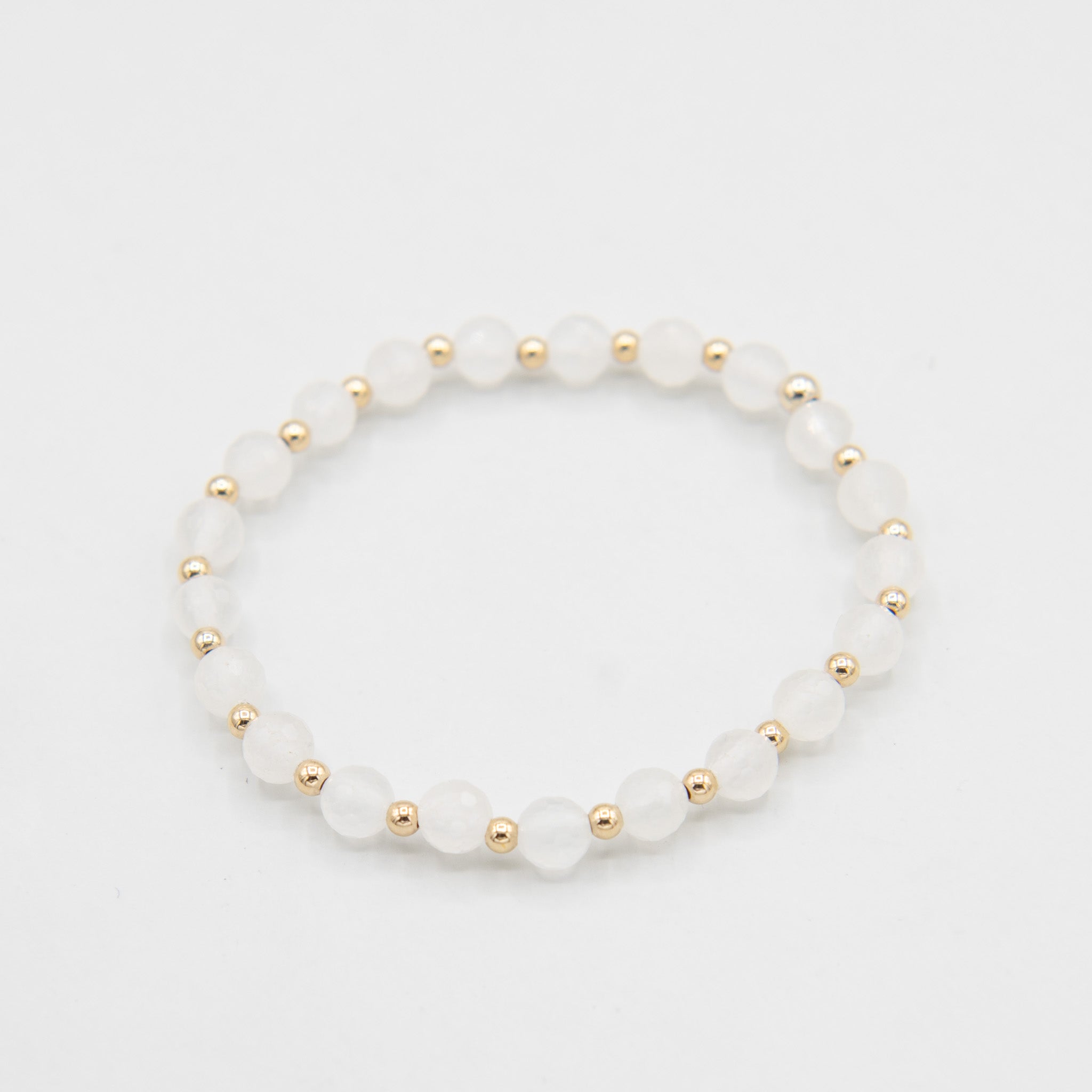 White Jade Beaded Lux Bracelet