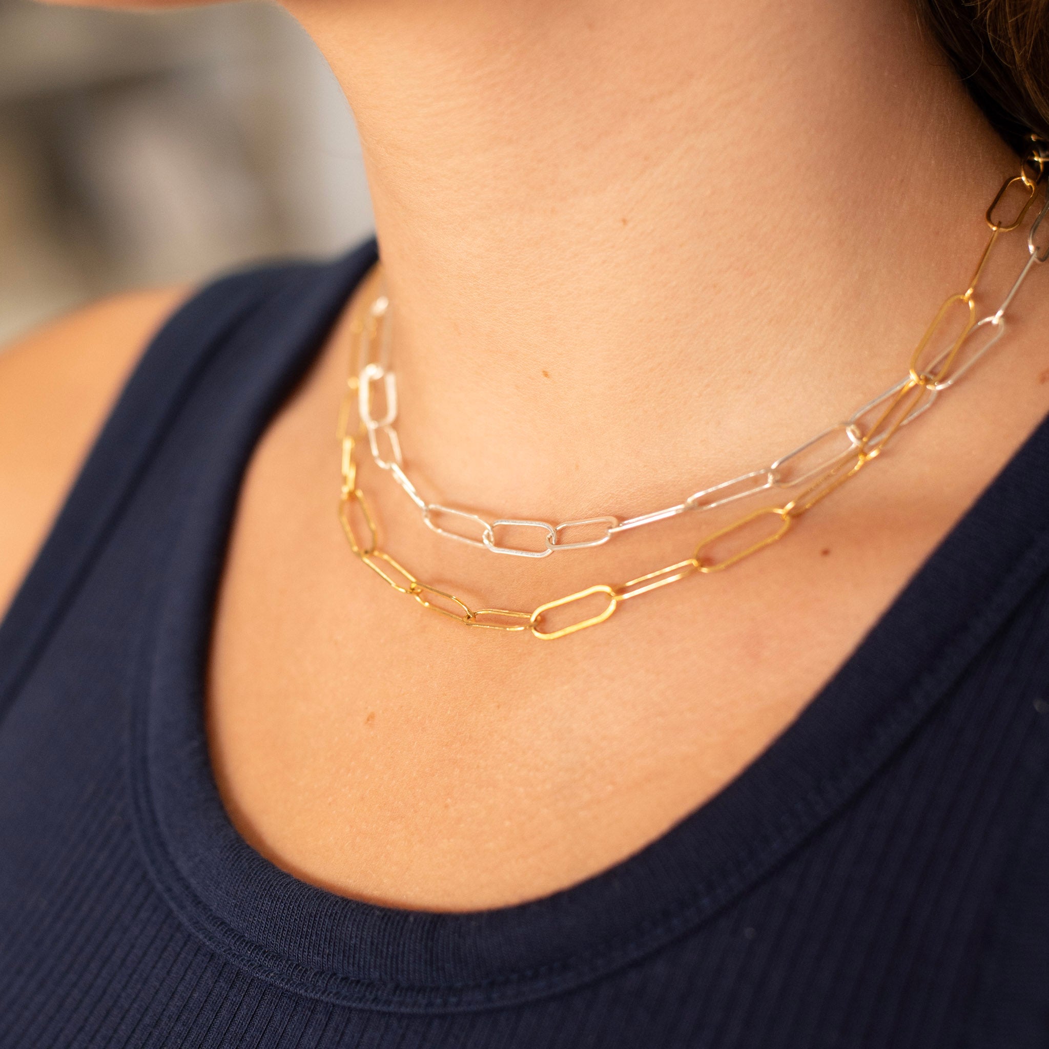 14k Gold Filled Extra Large Paper Clip Layering Chain