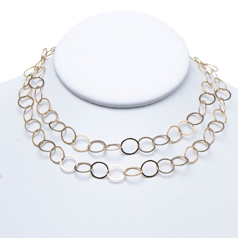 14k Gold Filled 10mm Circle Layering Chain