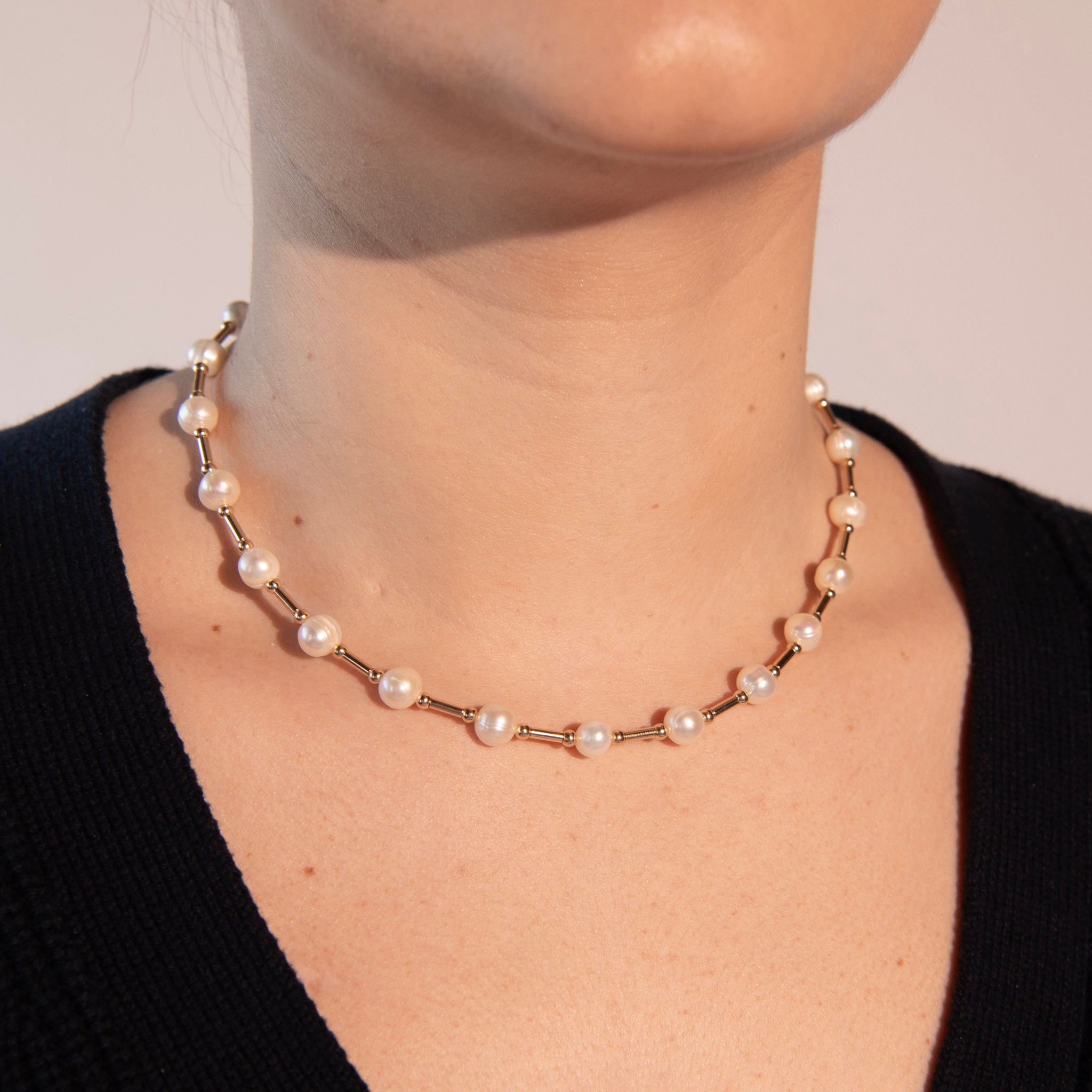 Freshwater Pearl Tube Necklace