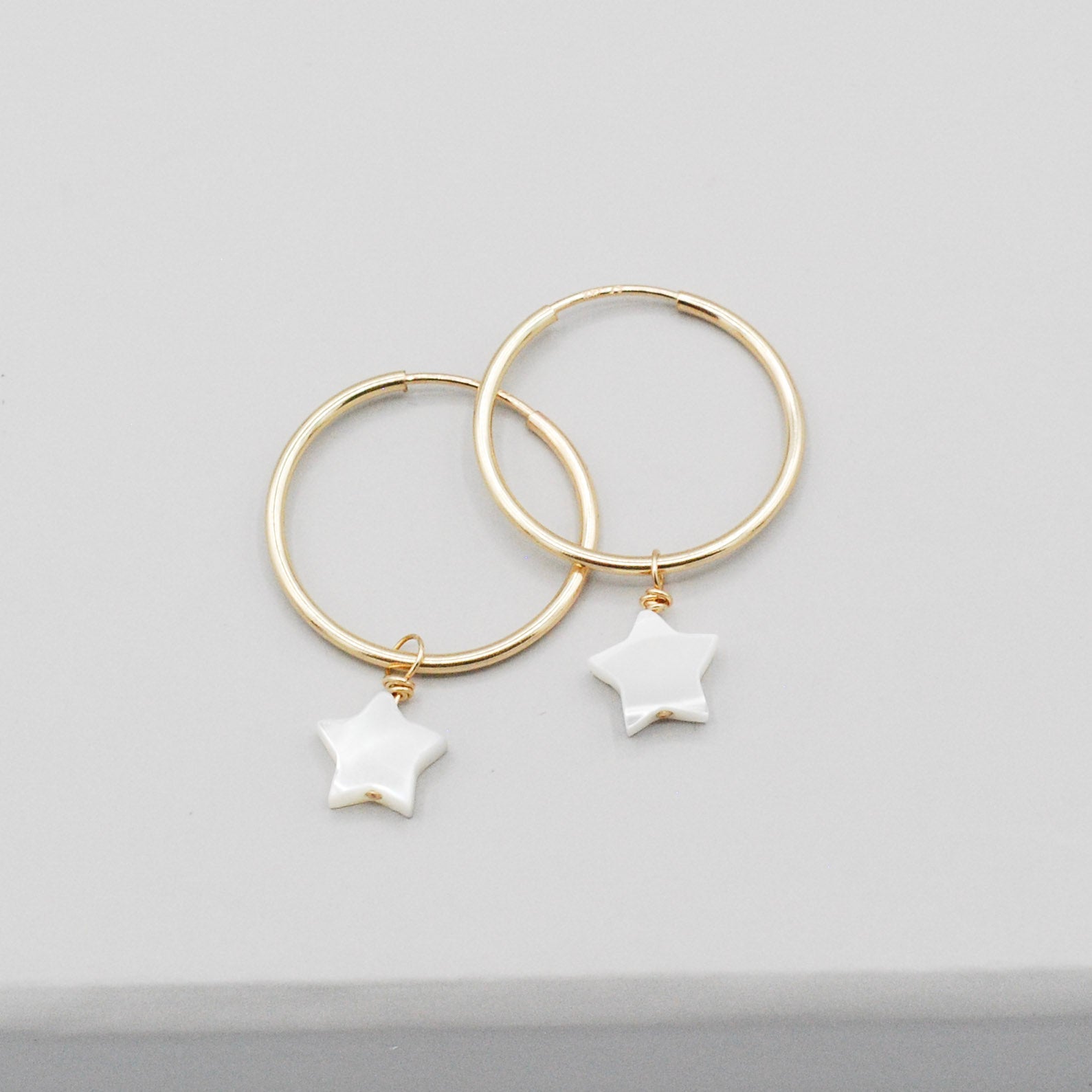 Hoops & Mother of Pearl Star Drops - Jewel Ya