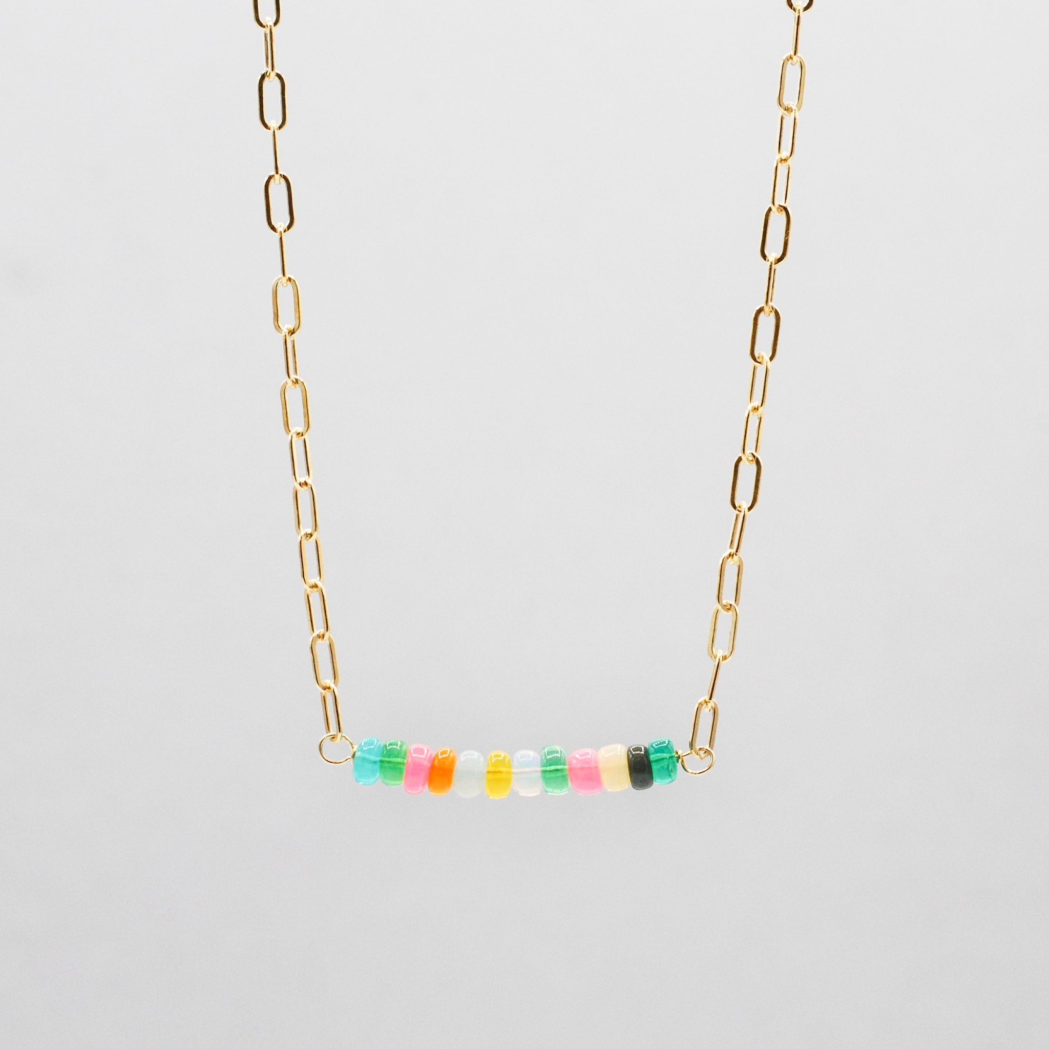 Rainbow Sherbet Ethiopian Opal Necklace - Jewel Ya