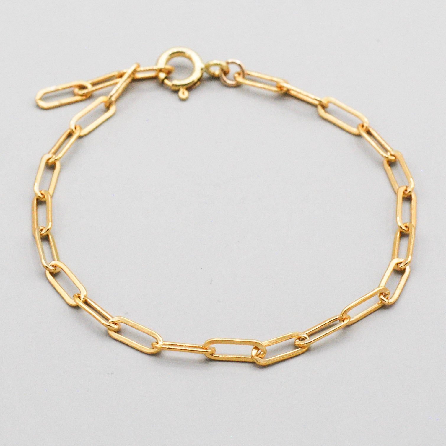 14k Gold Filled Medium Paper Clip Chain Bracelet