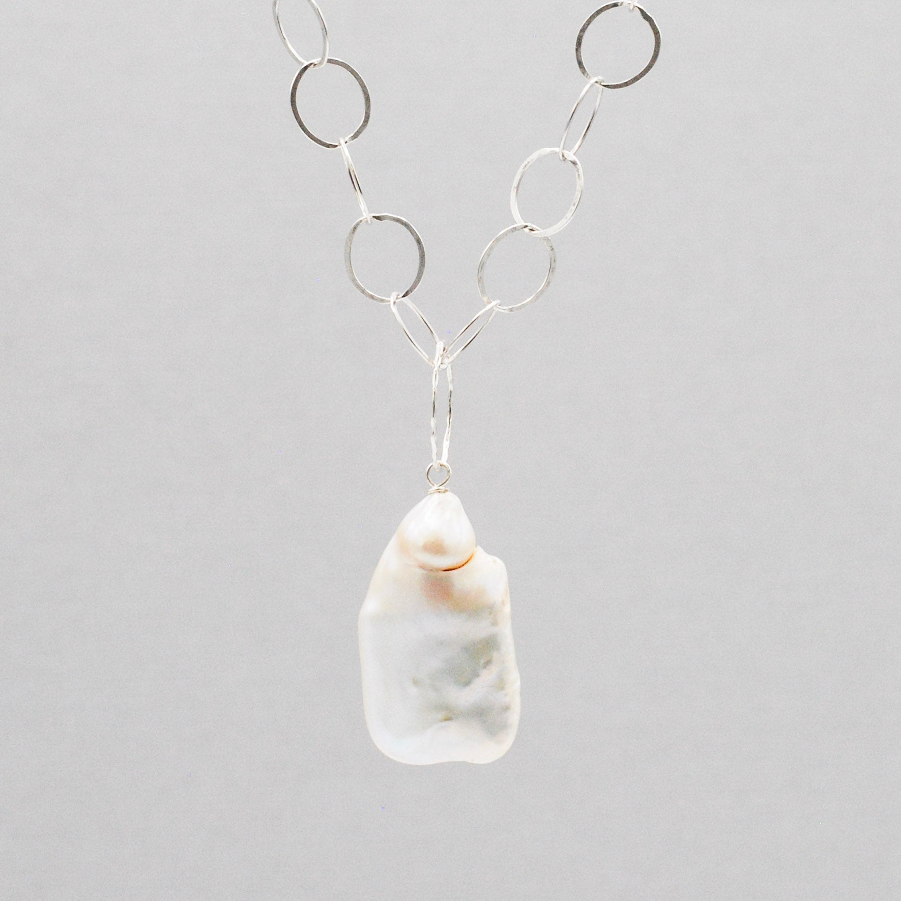 Biwa Freshwater Pearl & Sterling Silver Necklace - Jewel Ya