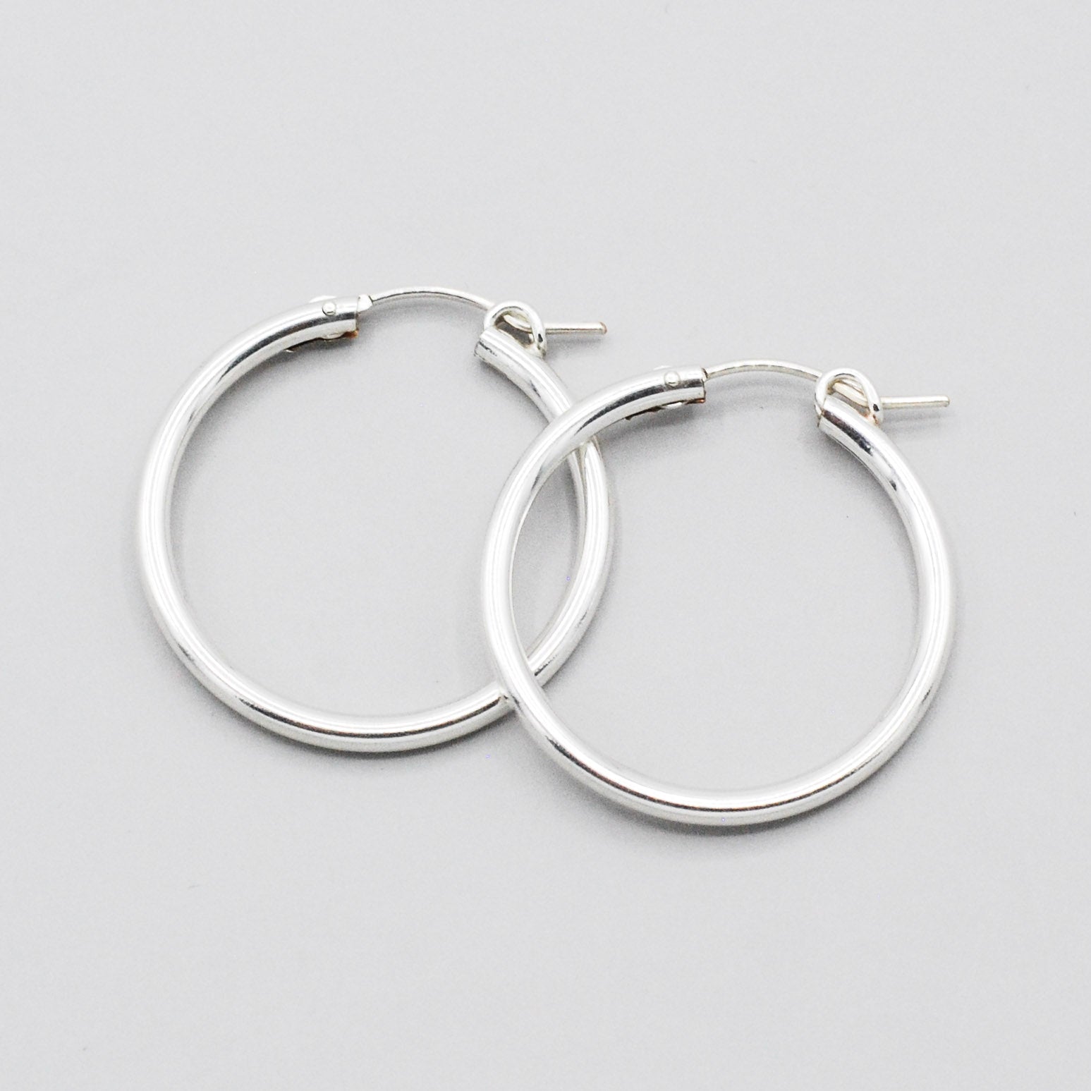 Large Sterling Silver Tube Hoops