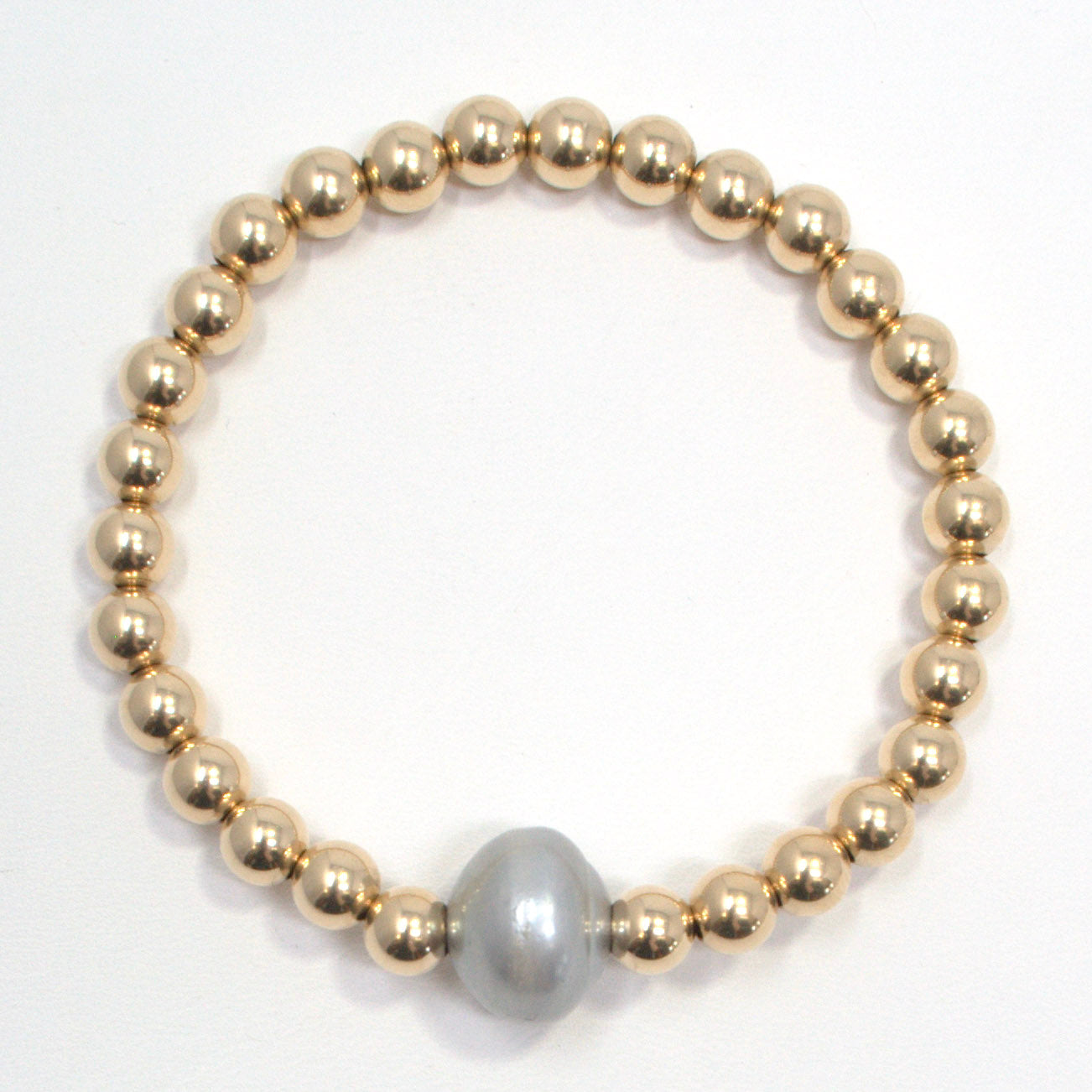 14k Gold Filled and Freshwater Pearl Bracelet & Hoop Set - Jewel Ya