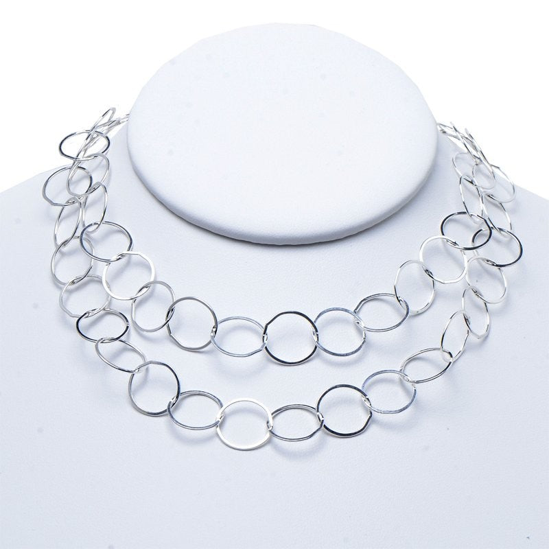 13mm Sterling Silver Long Chain